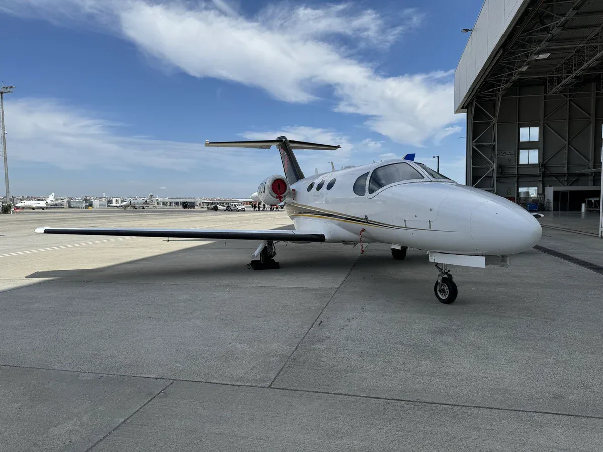 Exterior view of a 2010 Cessna Citation Mustang SN 510-0330, TC-DOU.