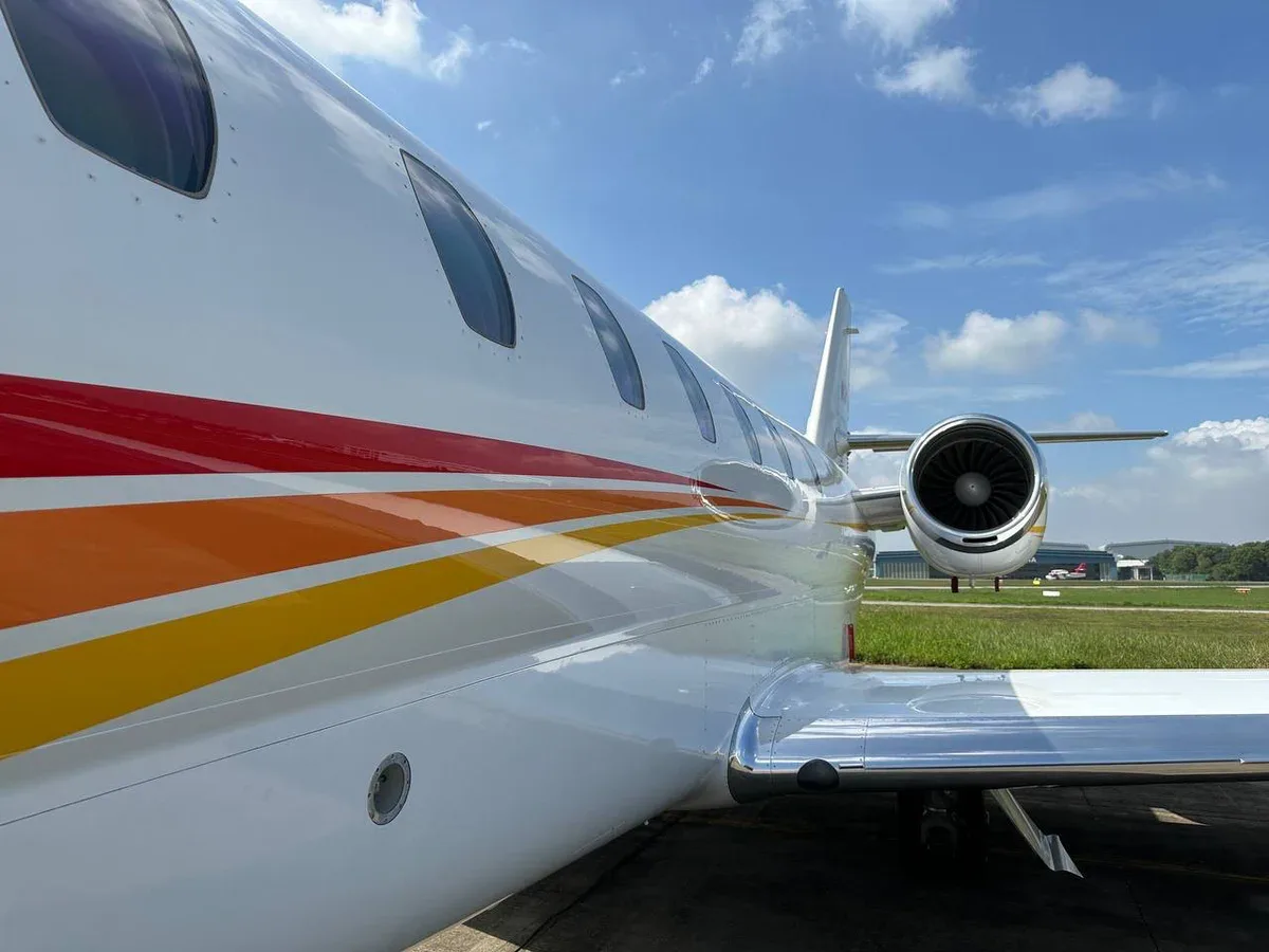 Exterior view of a 2010 Cessna Citation Sovereign SN 680-0306, N3099.