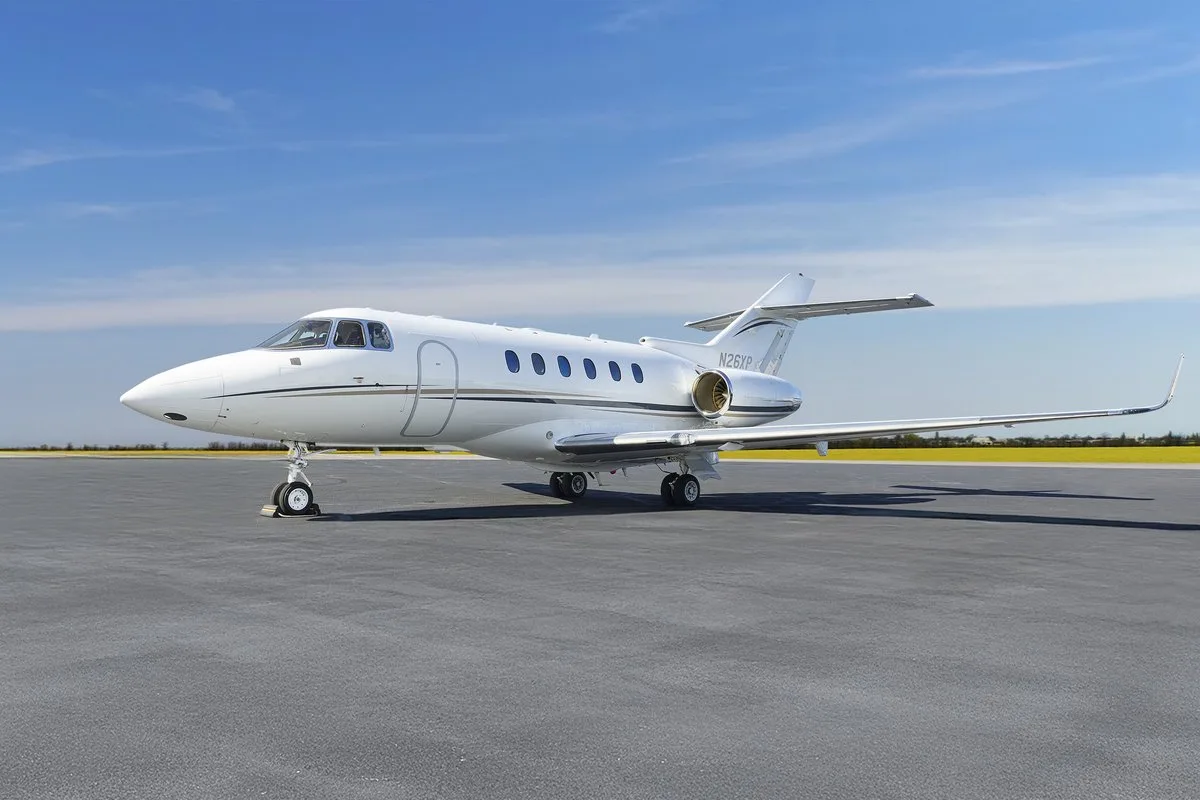 Exterior view of a 2010 Hawker 900XP SN, N26XP.