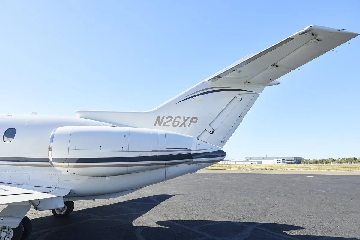 Exterior view of a 2010 Hawker 900XP SN, N26XP.