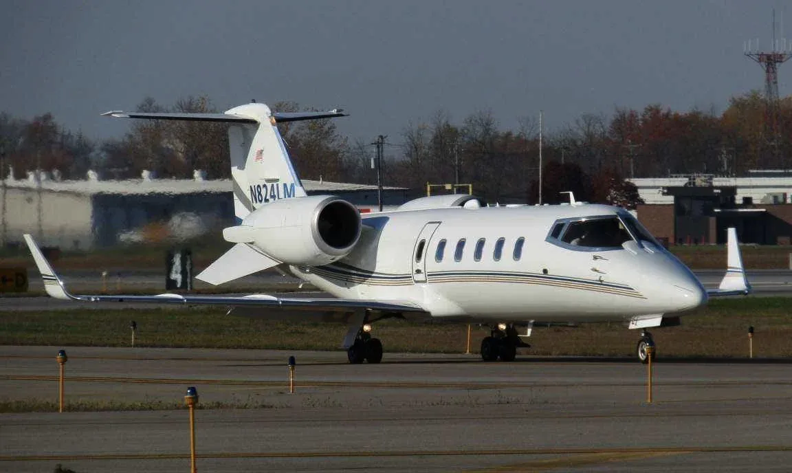 Exterior view of a 2012 Learjet 60XR SN, N824LM.