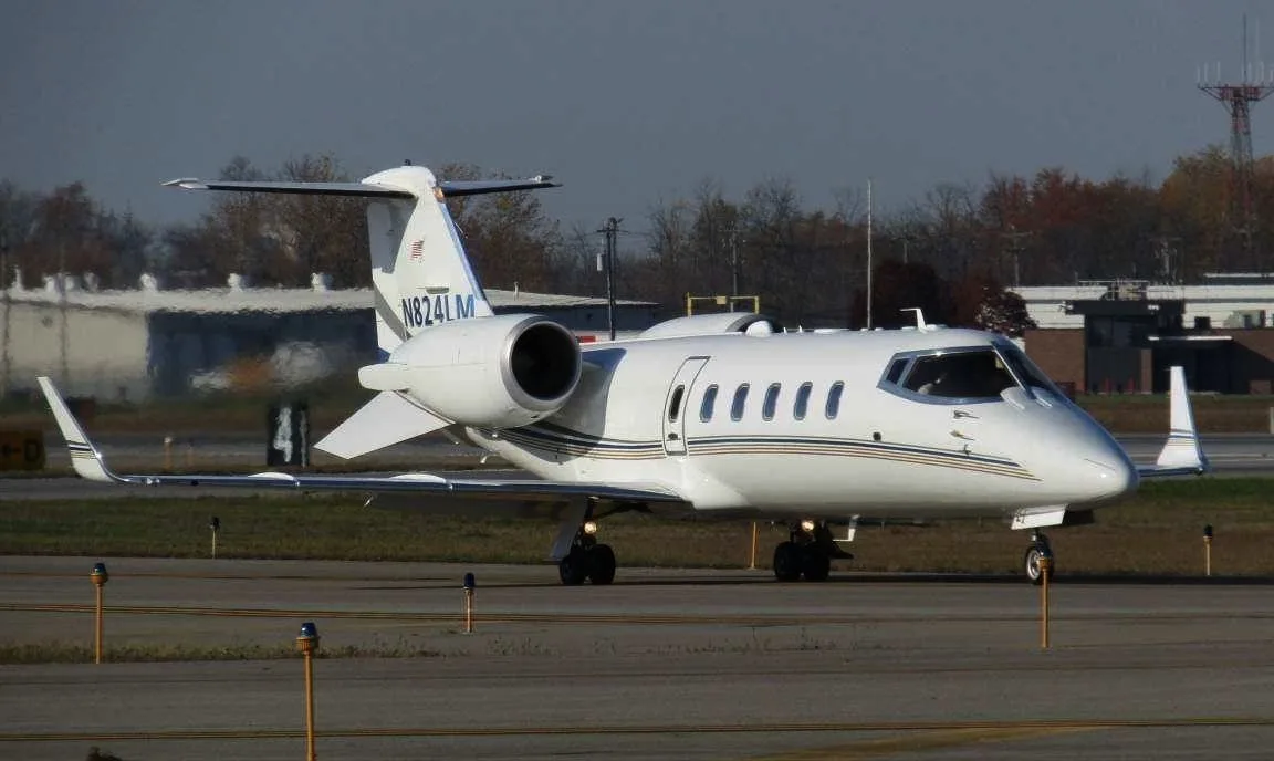 Exterior view of a 2012 Learjet 60XR SN, N824LM.
