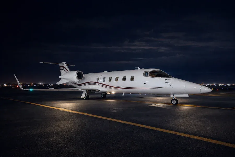 Exterior view of a 2013 Learjet 60XR.