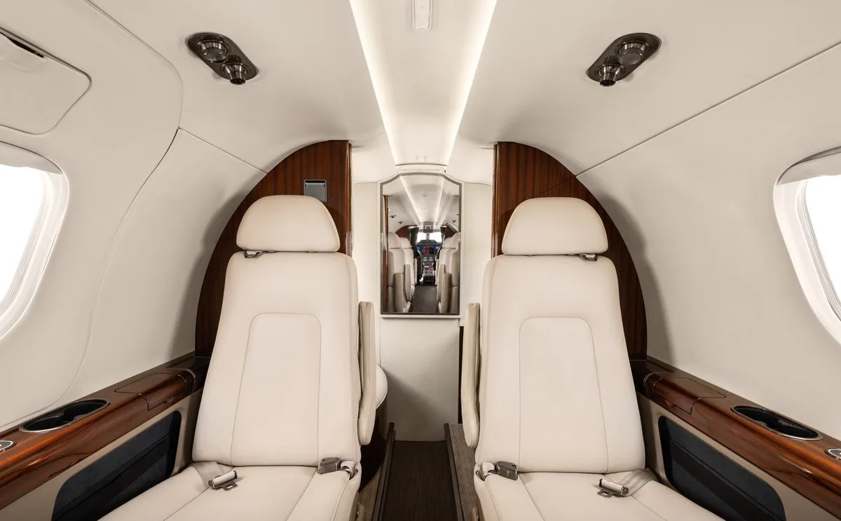 Cabin interior of a 2013 Embraer Phenom 300 SN 50500165.
