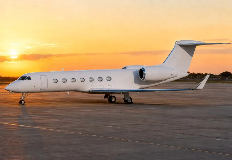 Exterior view of a 2019 Gulfstream G550.