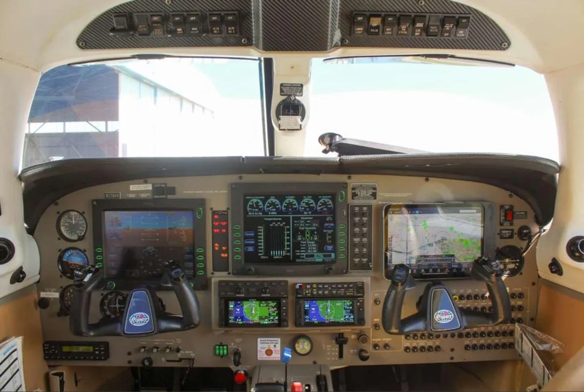 Cockpit and instrument panel of a 2008 Piper Matrix SN 4692071.