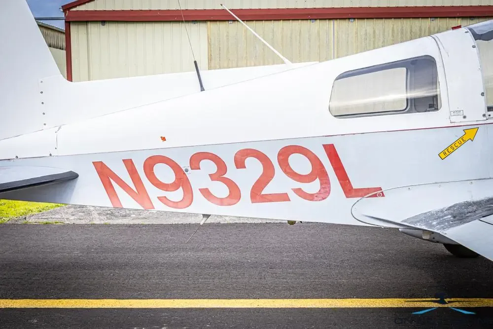Exterior view of a 1971 Grumman American AA-1A –, N9329L.