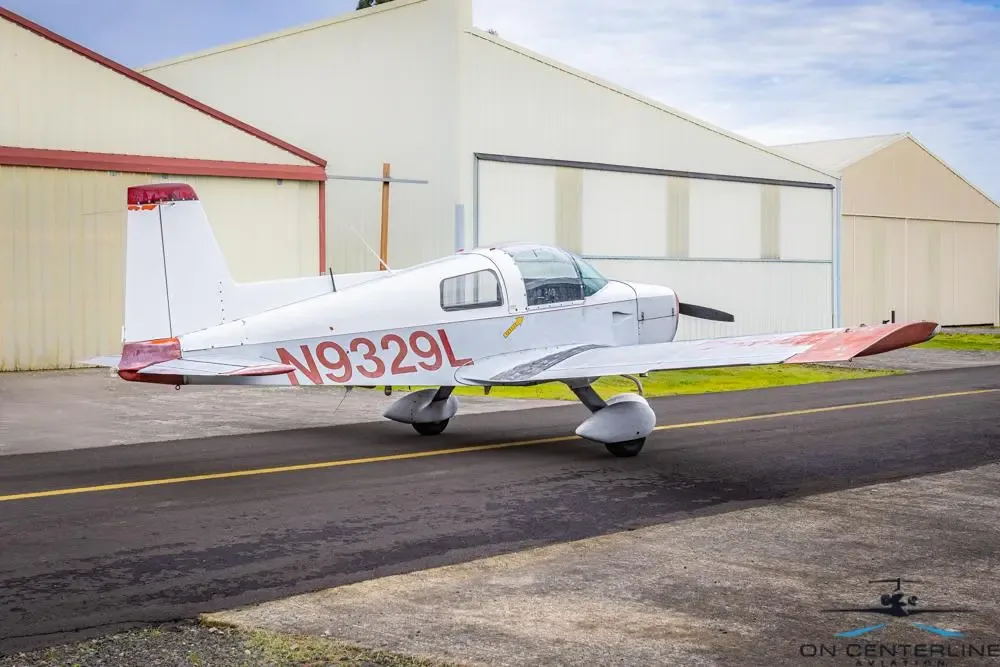Exterior view of a 1971 Grumman American AA-1A –, N9329L.