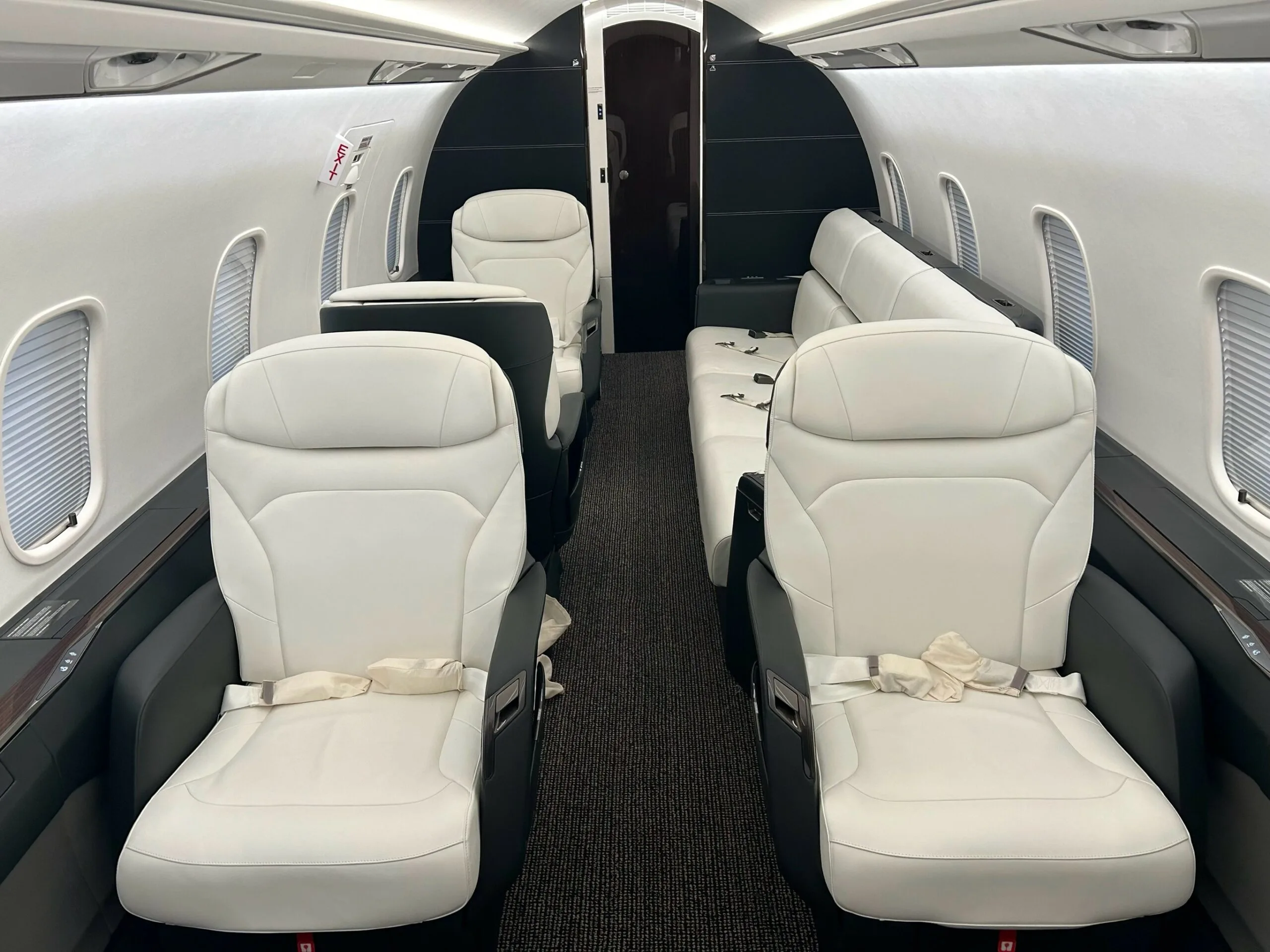 Cabin interior of a Bombardier Challenger 3500.