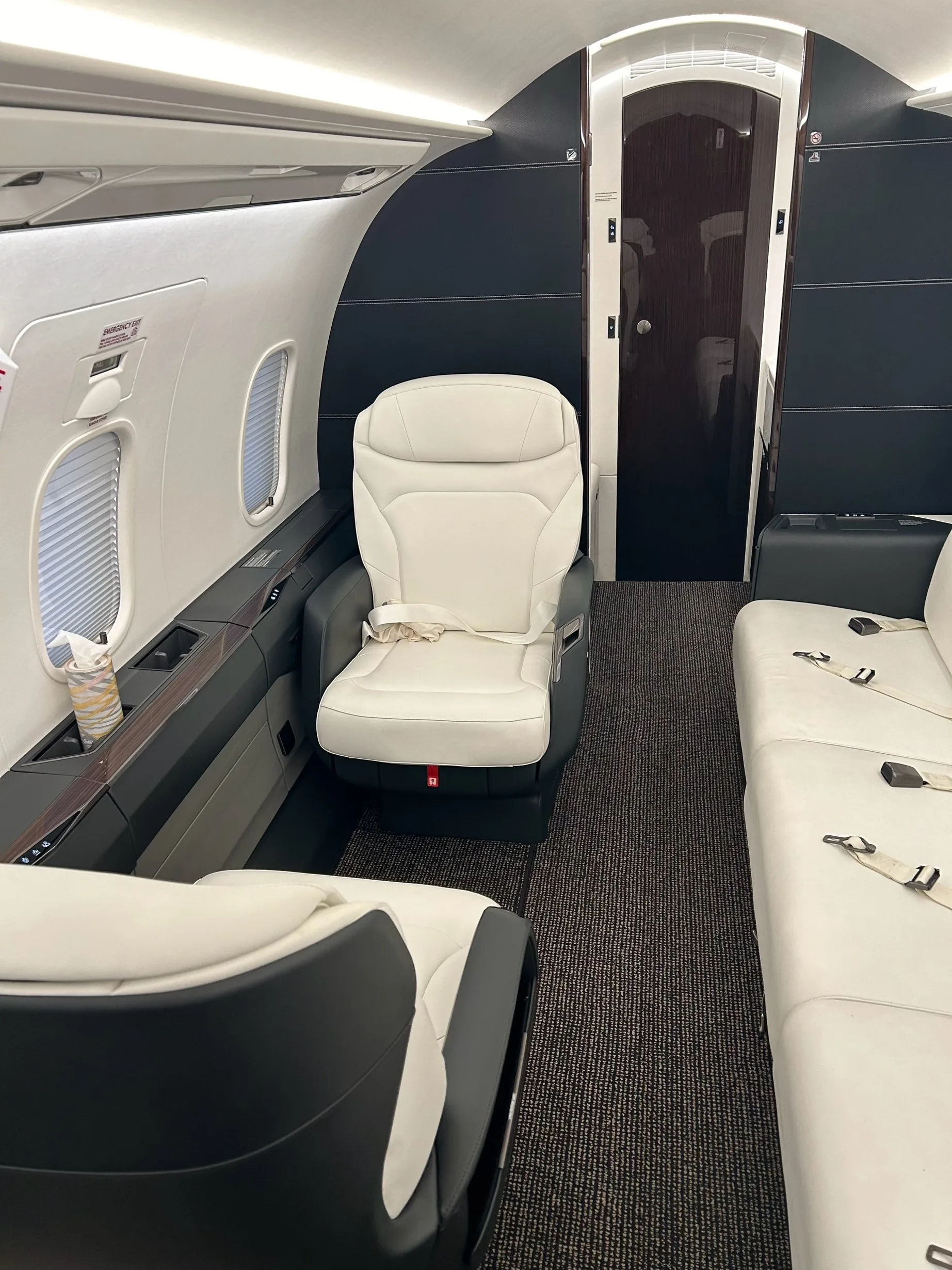 Cabin interior of a Bombardier Challenger 3500.