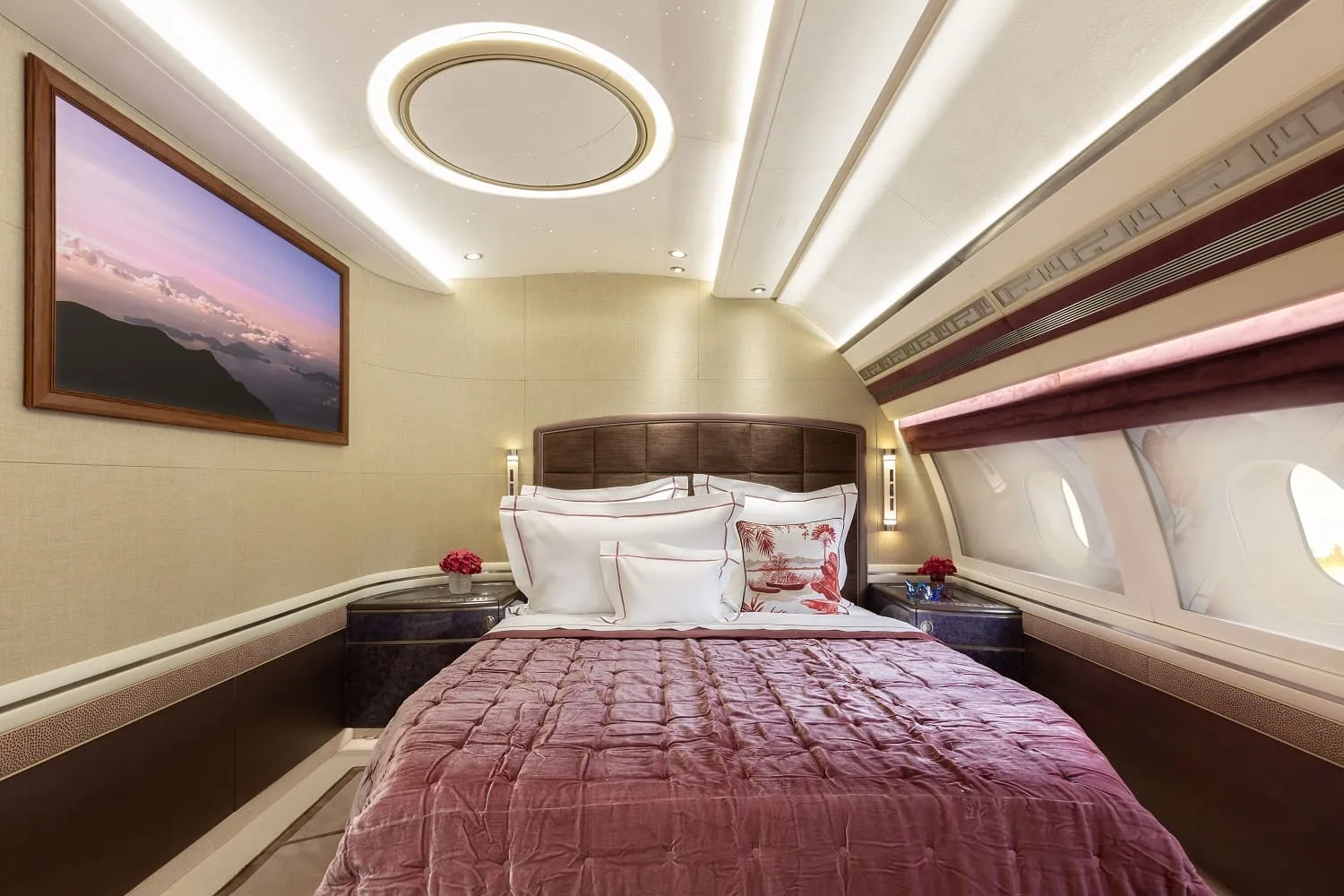 Cabin interior of a Airbus A320.