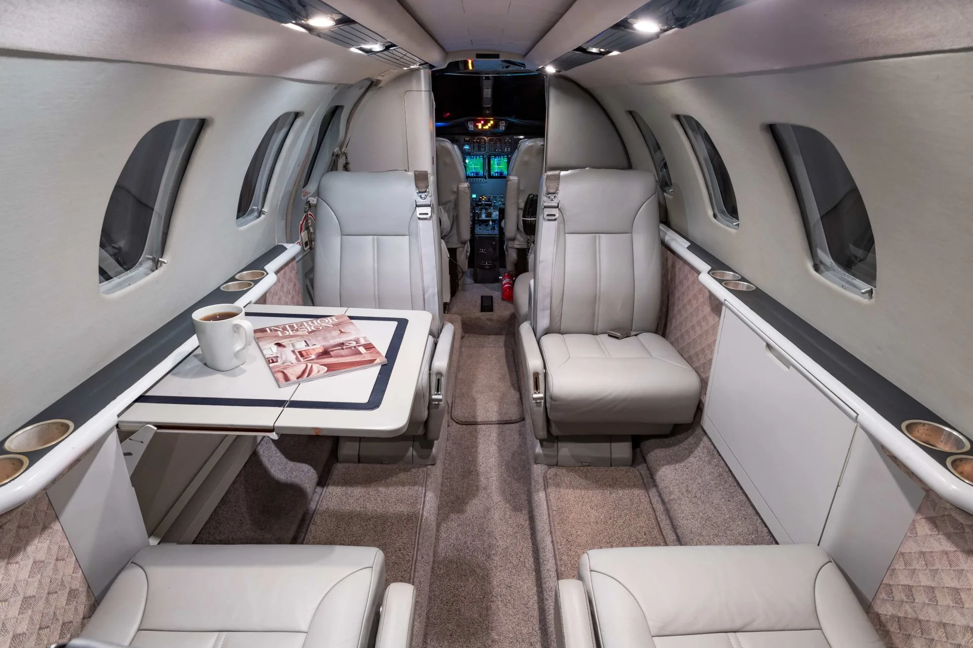 Cabin interior of a 1993 Cessna CITATION 525.