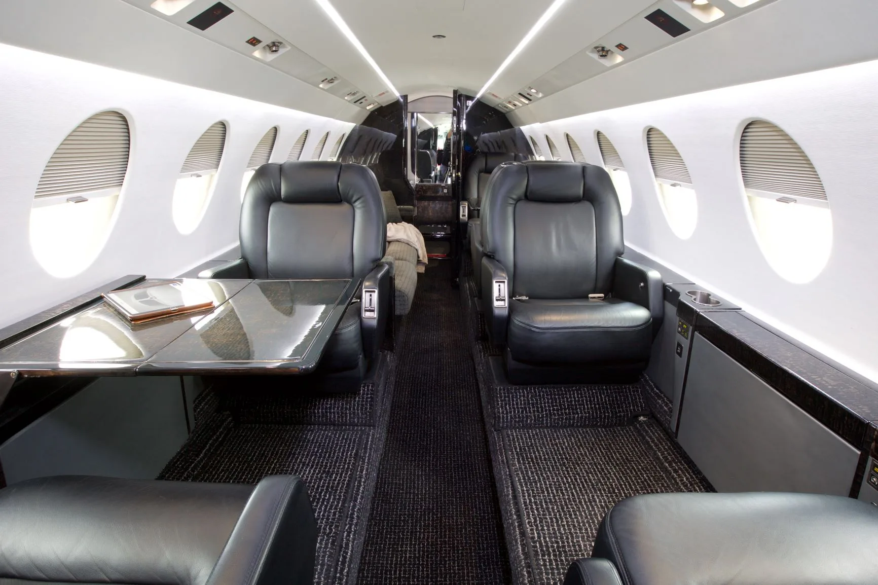 Cabin interior of a 1999 Dassault FALCON 50EX.