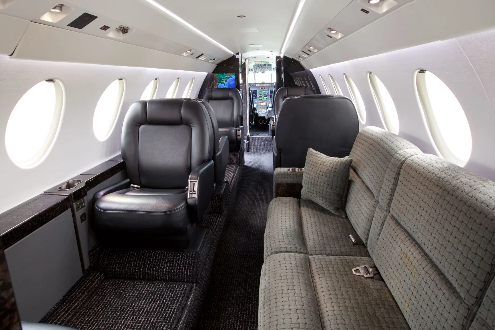 Cabin interior of a 1999 Dassault FALCON 50EX.