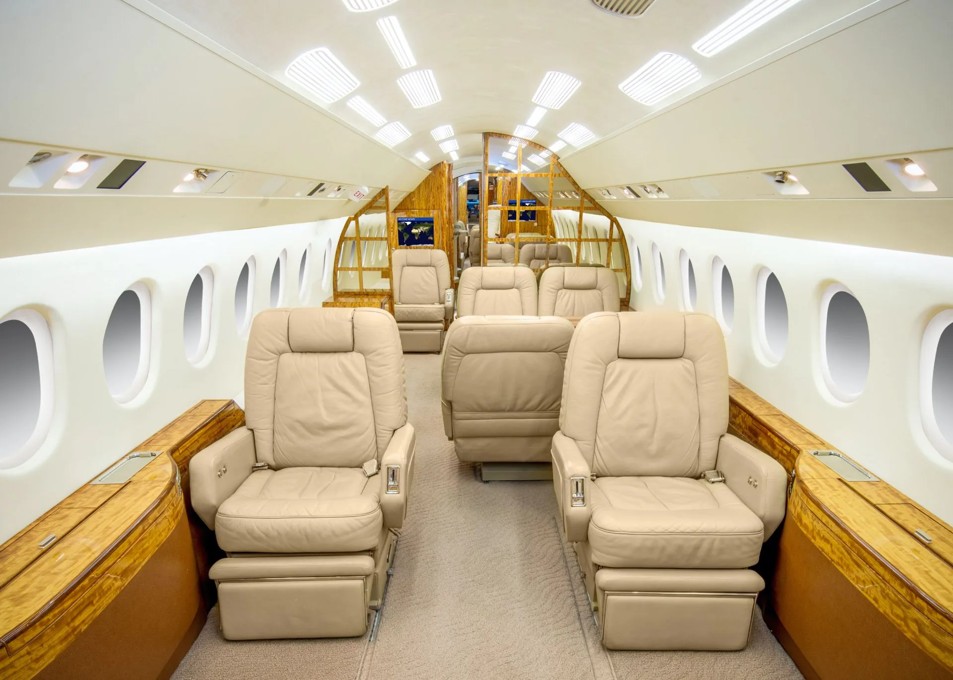 Cabin interior of a 2000 Dassault FALCON 900EX.