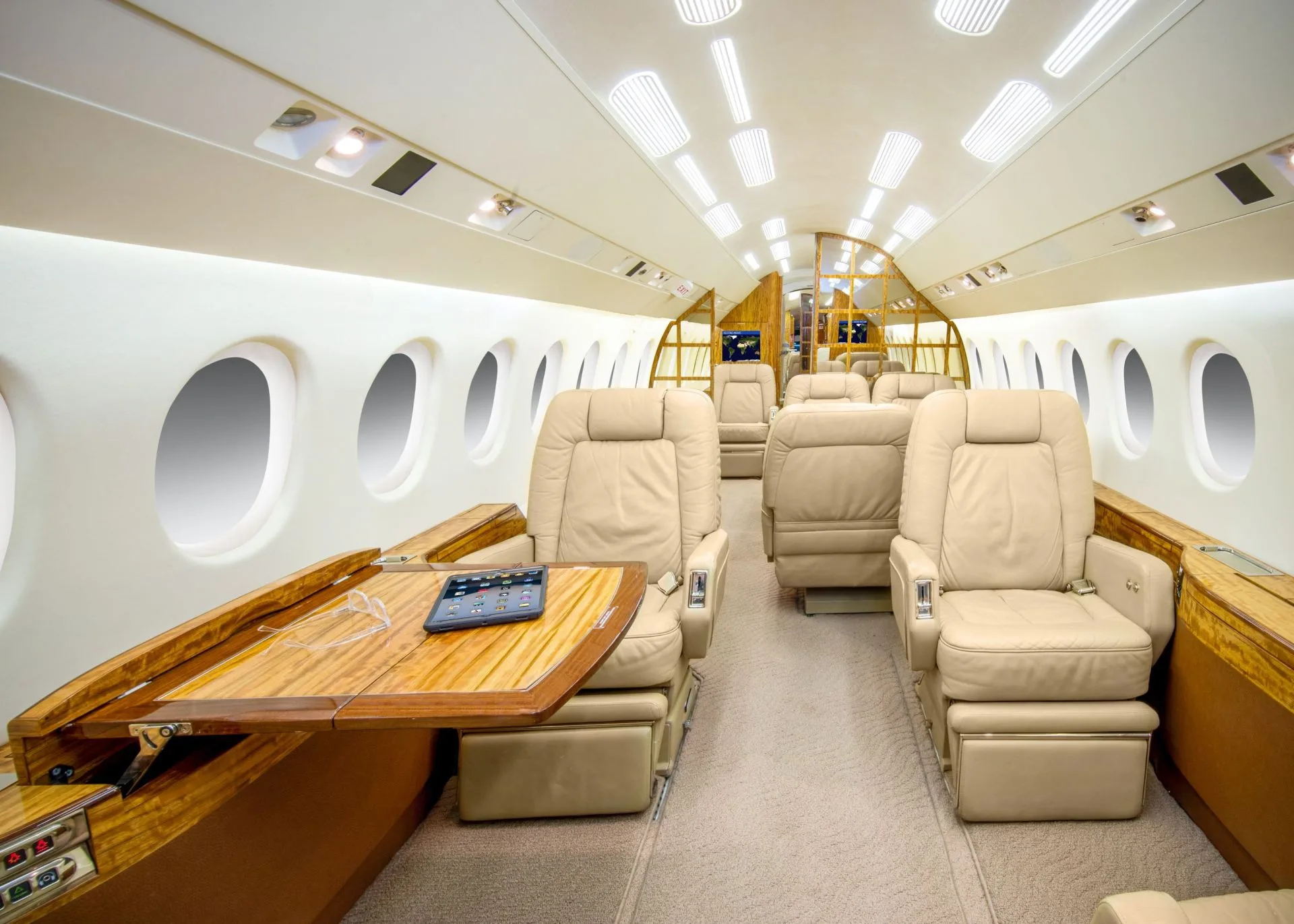 Cabin interior of a 2000 Dassault FALCON 900EX.