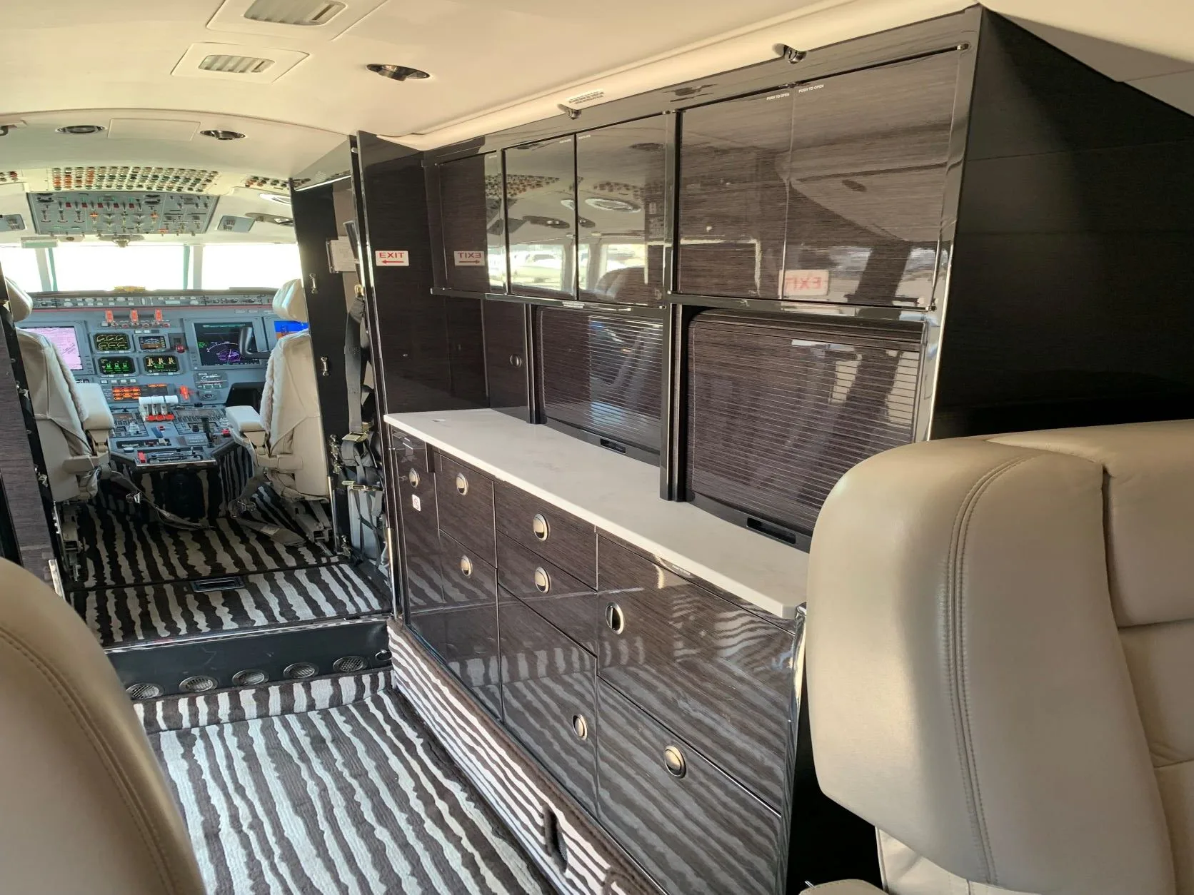 Cabin interior of a 2002 Dassault FALCON 50EX.