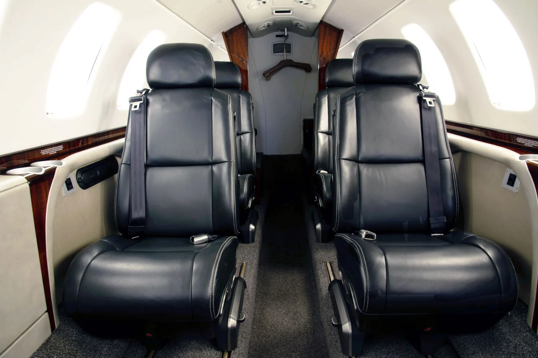 Cabin interior of a Cessna 525B CJ3+.