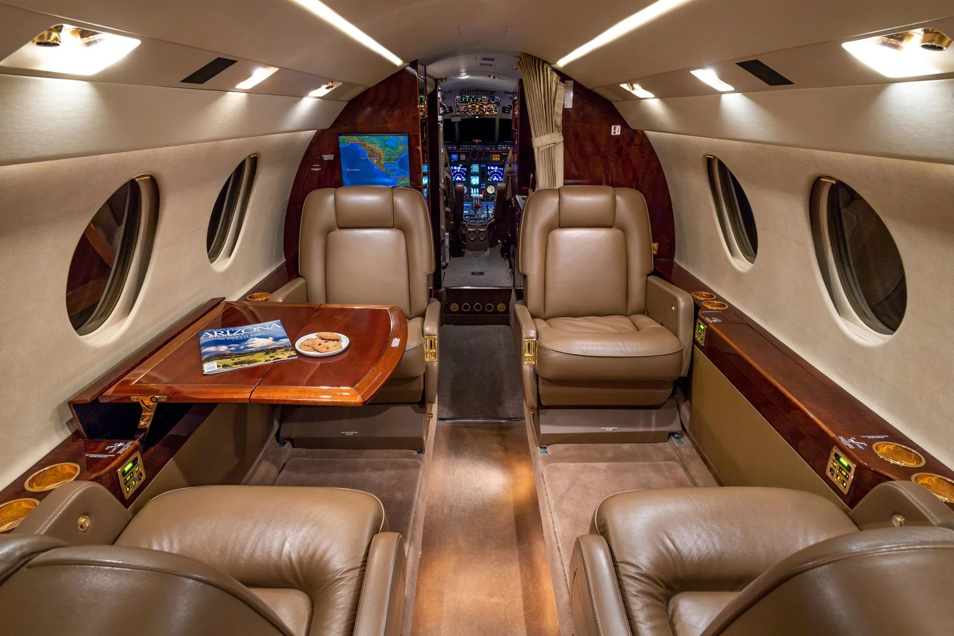 Cabin interior of a 2004 Dassault FALCON 50EX.