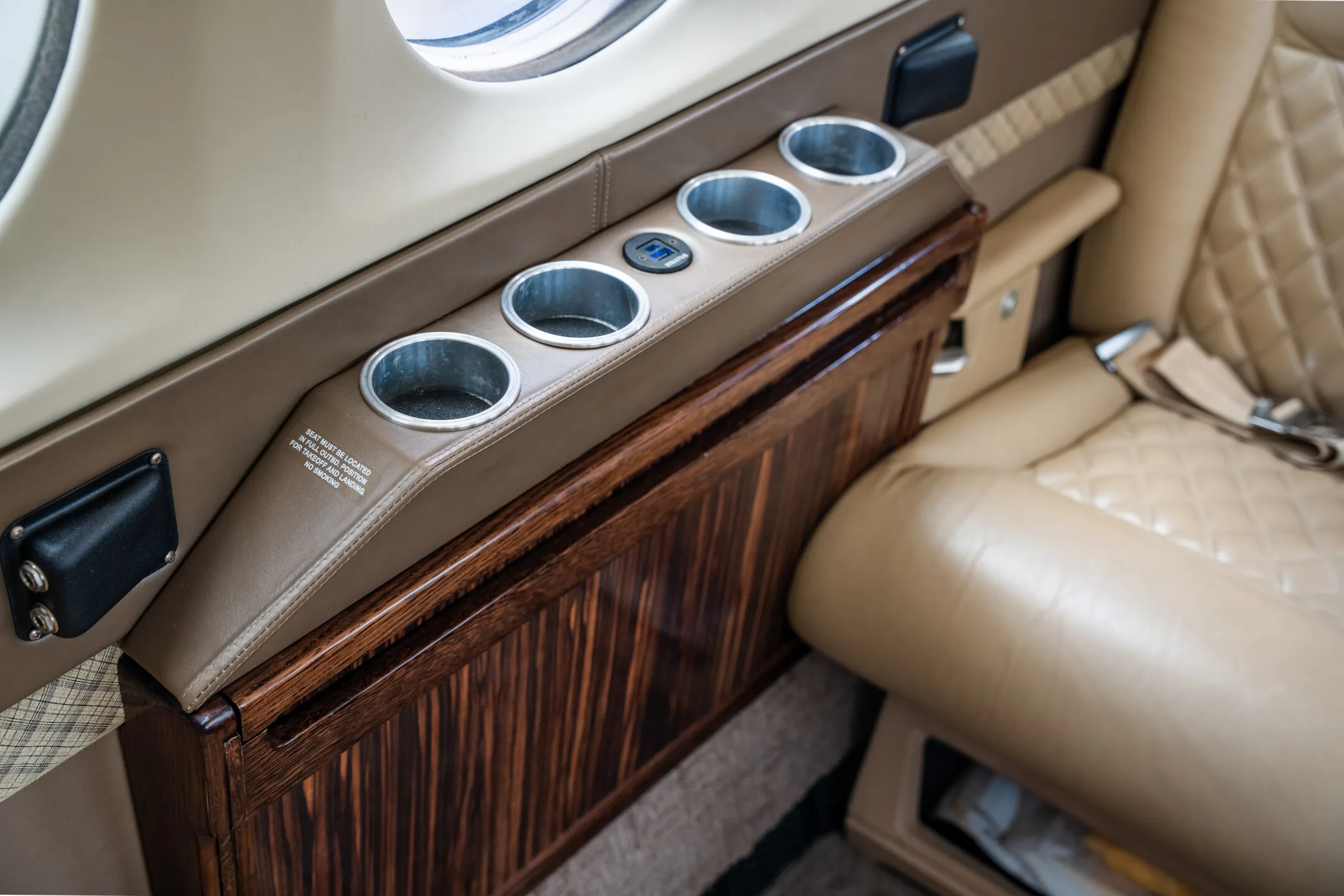 Cabin interior of a 1992 Beechcraft King Air 300LW.