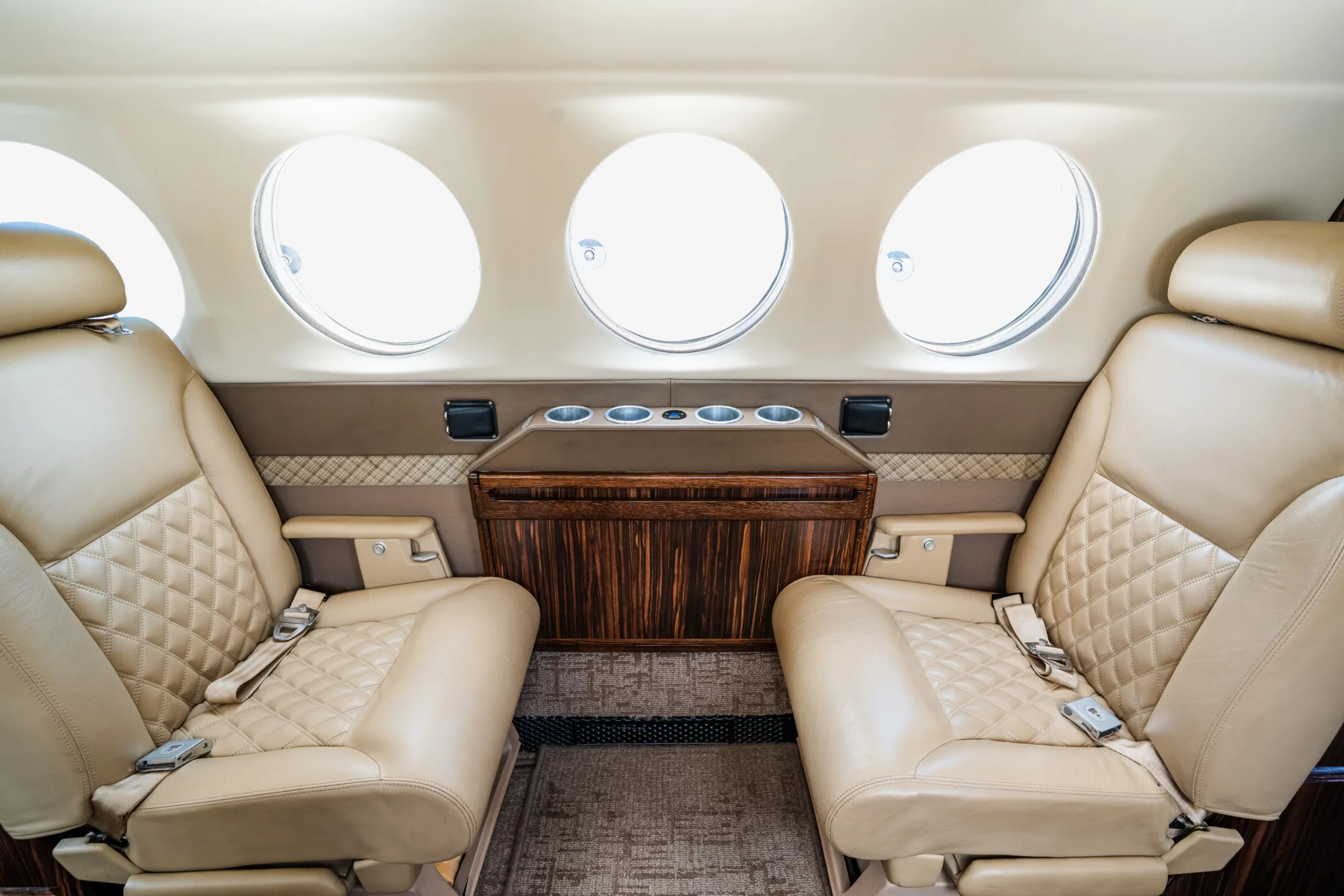 Cabin interior of a 1992 Beechcraft King Air 300LW.