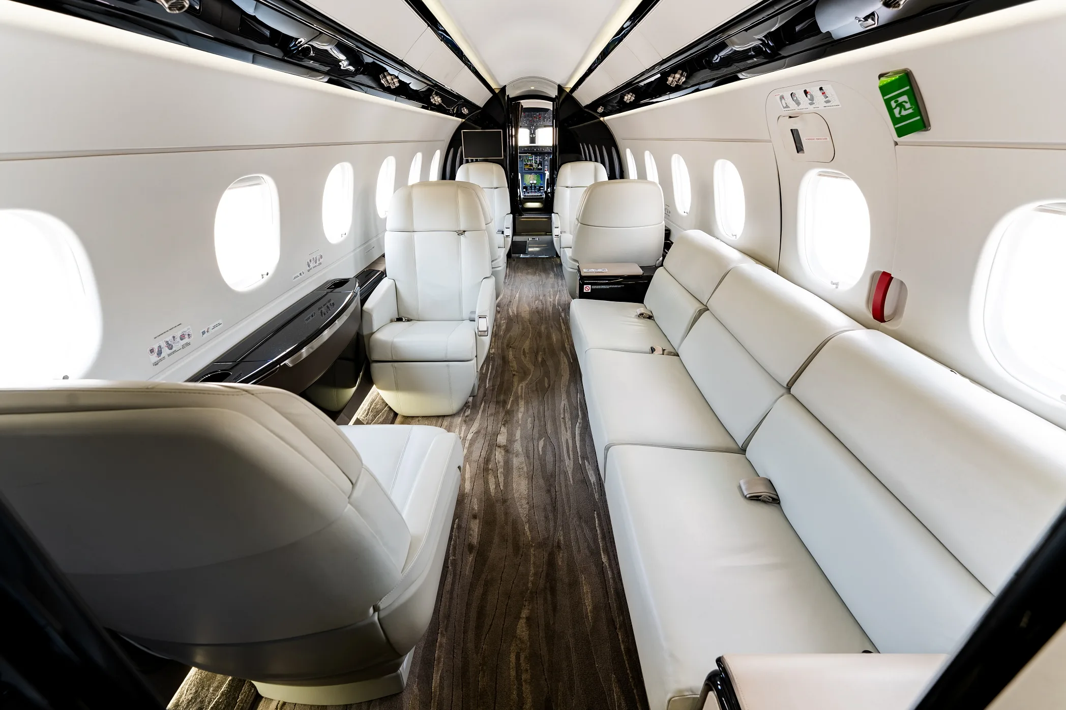 Cabin interior of a 2016 Embraer Legacy 500.