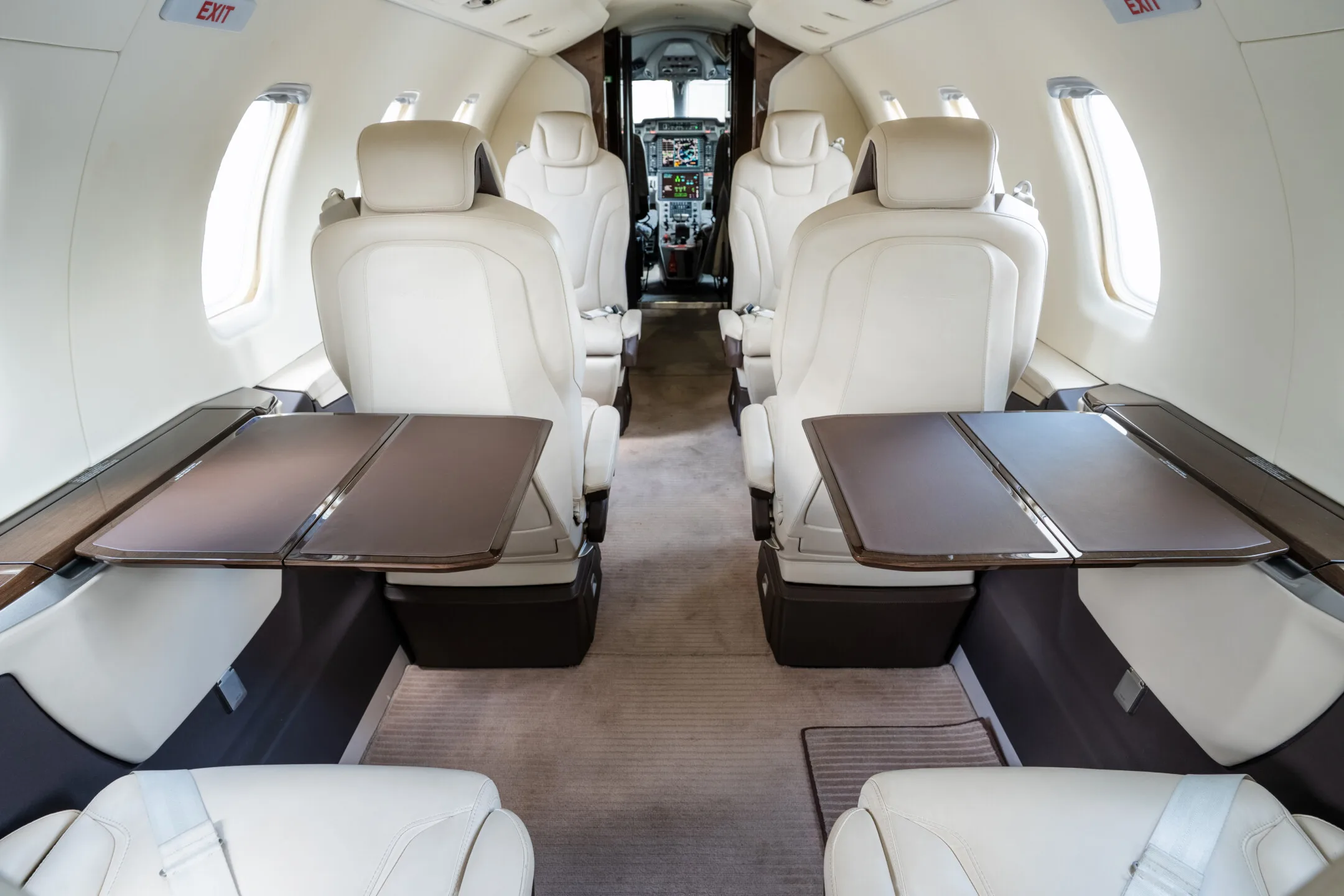 Cabin interior of a 2018 Pilatus.