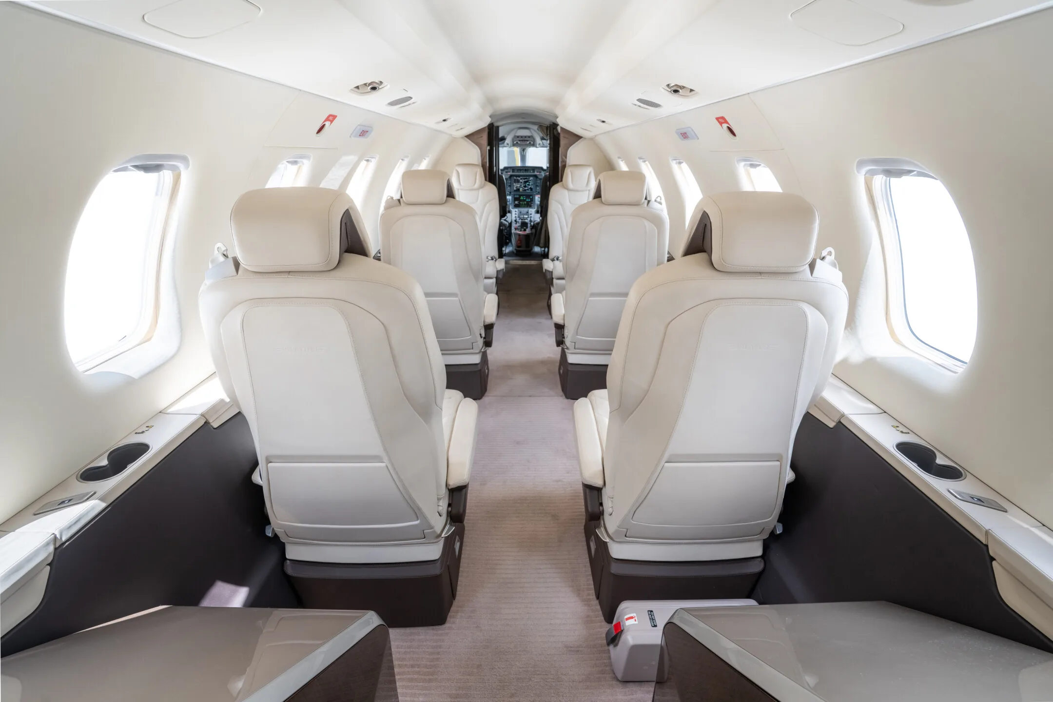 Cabin interior of a 2018 Pilatus.