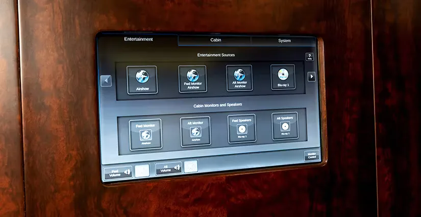 Avionics suite of a Dassault Falcon 7X.
