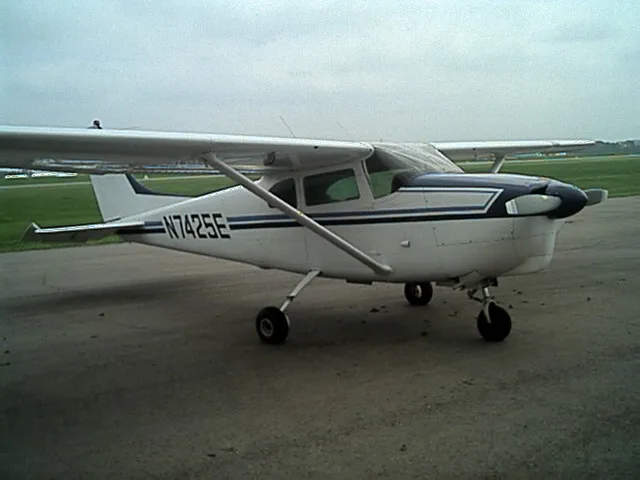 Exterior view of a 1960 Cessna 210.