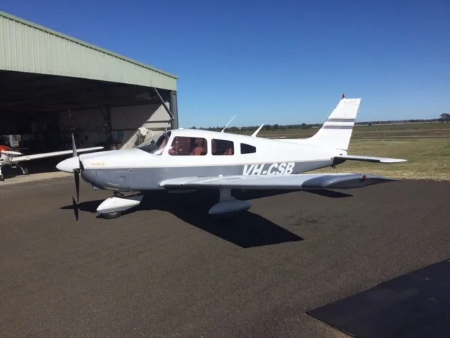 Exterior view of a 1972 Piper Cherokee 140, VH-CTY.