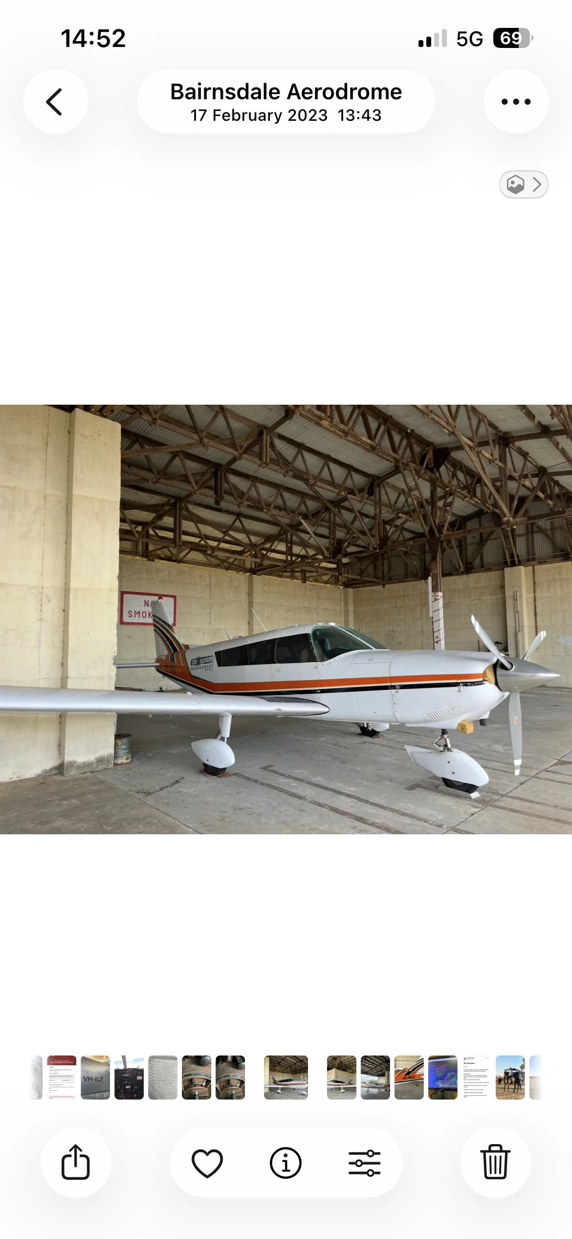 Exterior view of a 1979 Piper Warrior II, VH-AUR.