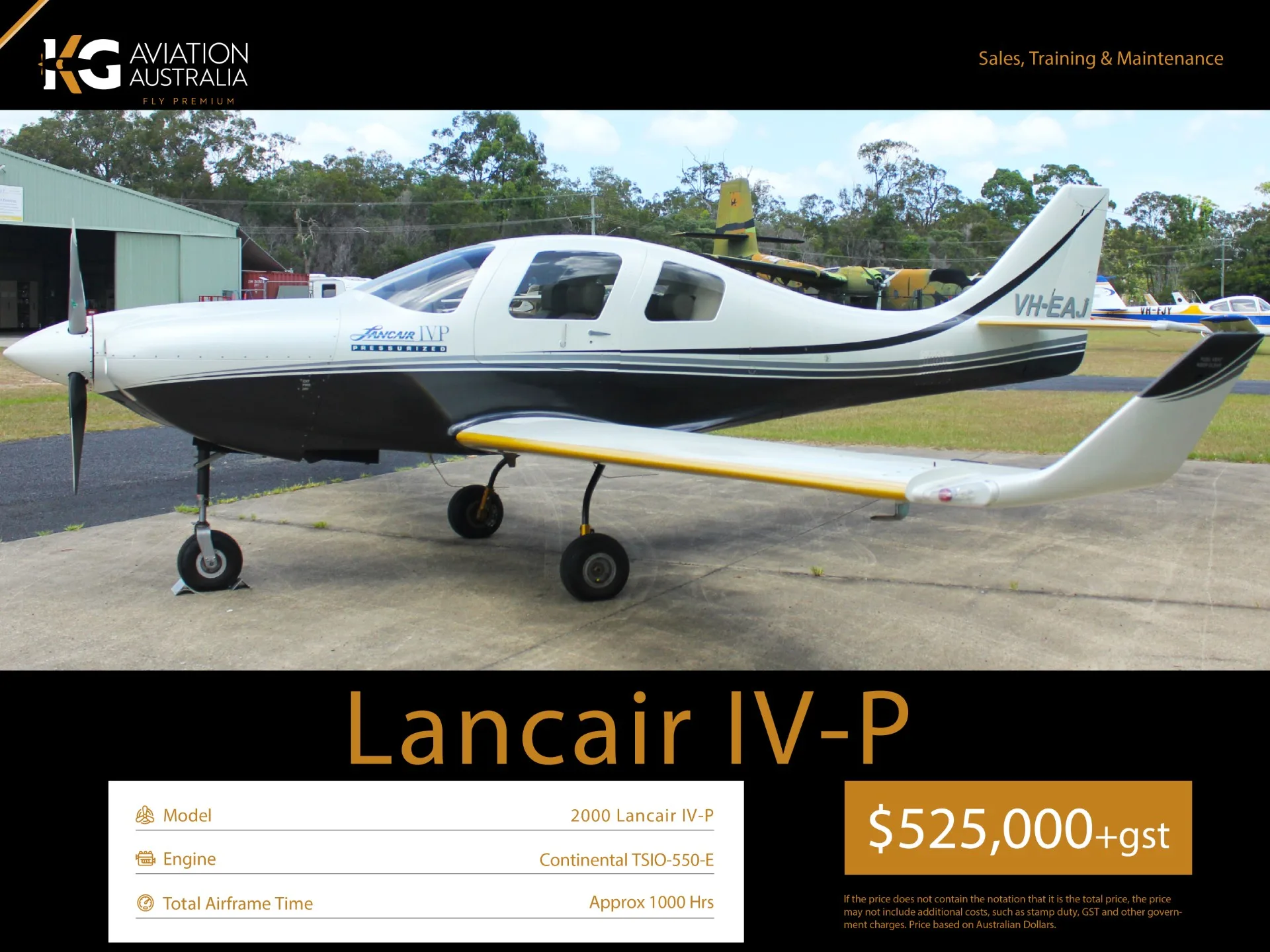 Exterior view of a 2018 Lancair IV P.