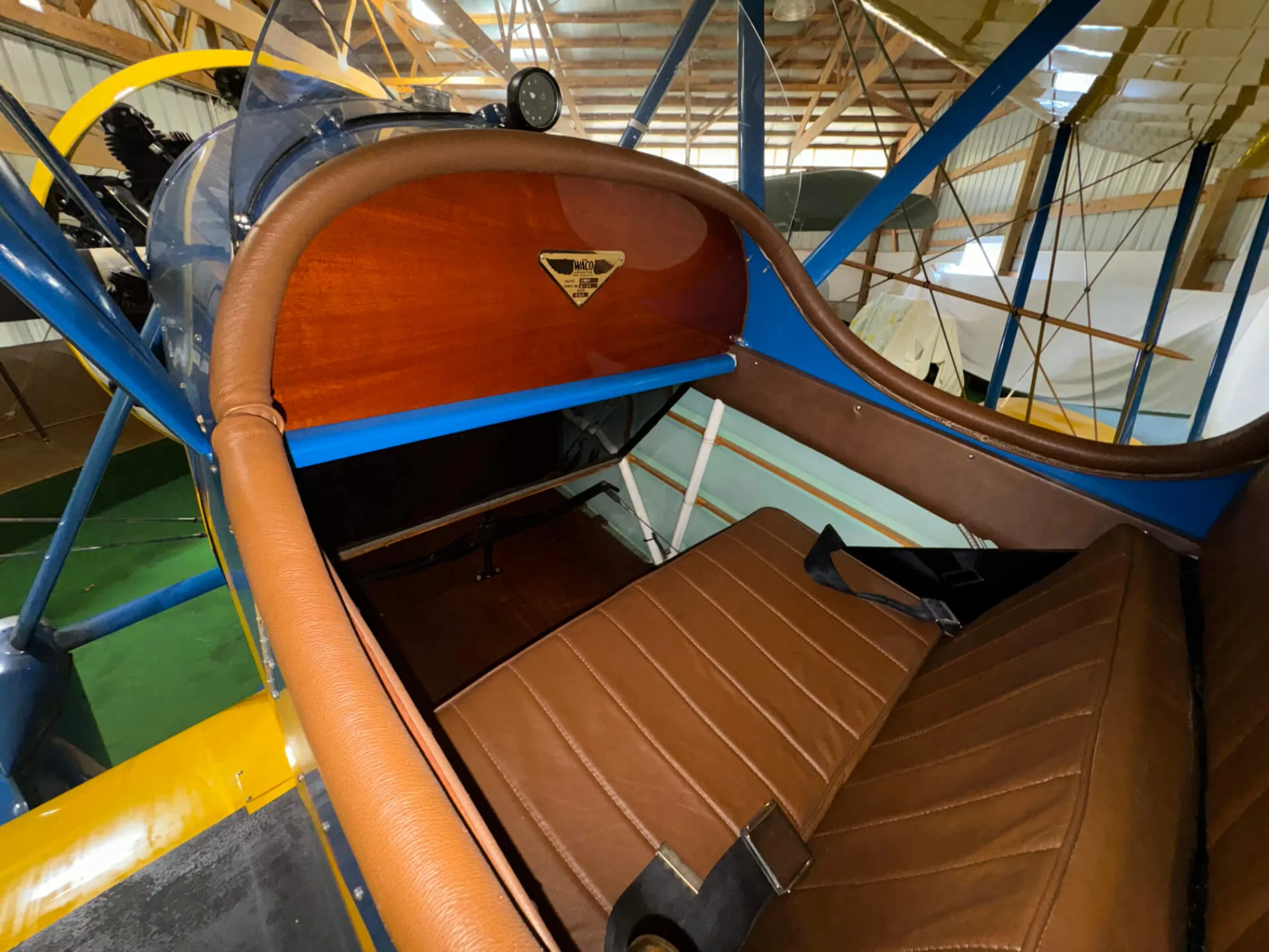 Cabin interior of a 1929 Waco ATO.