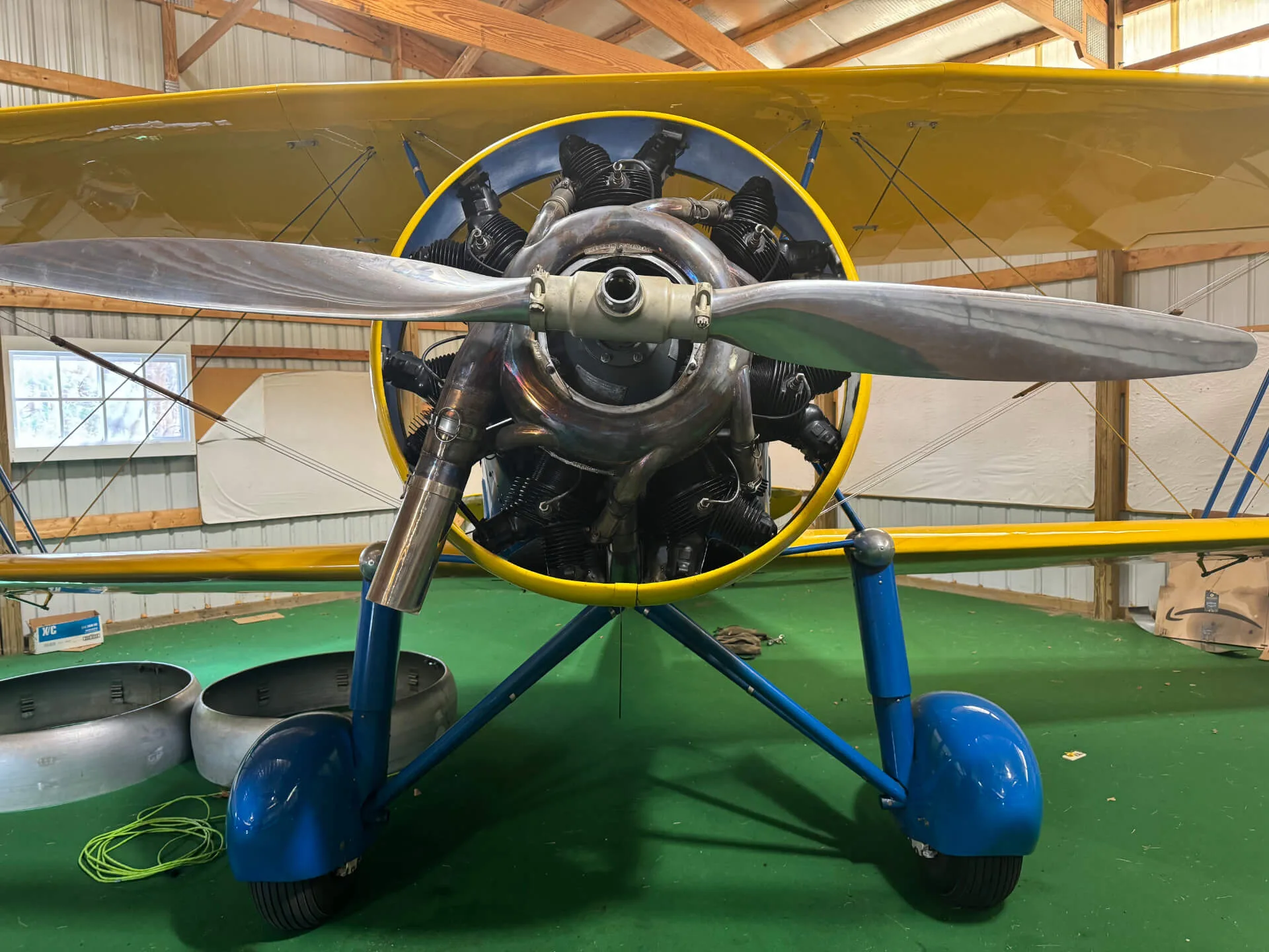 Cockpit and instrument panel of a 1929 Waco ATO.