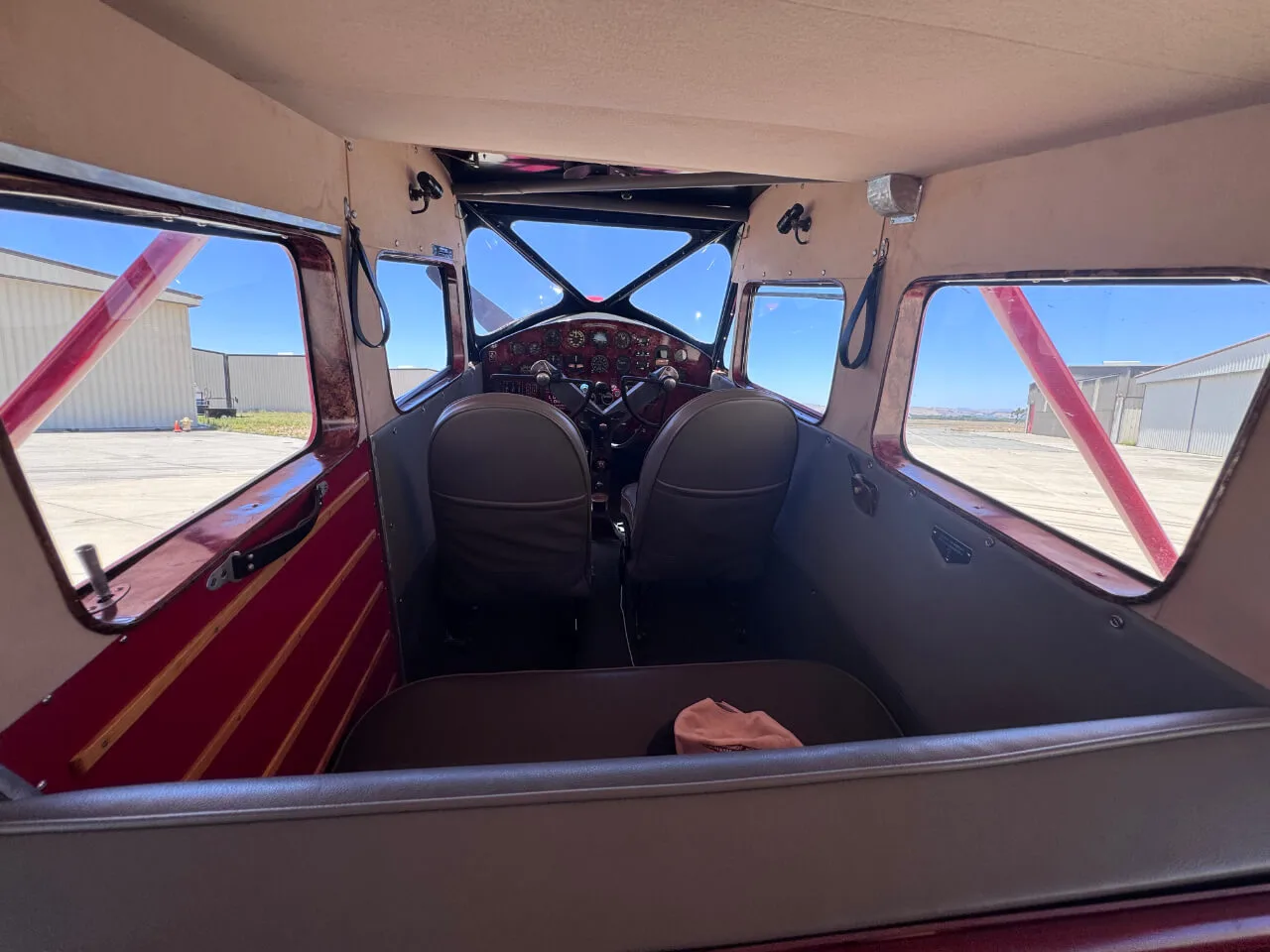 Cabin interior of a 1936 Waco ZQC-6 Custom Cabin Waco.