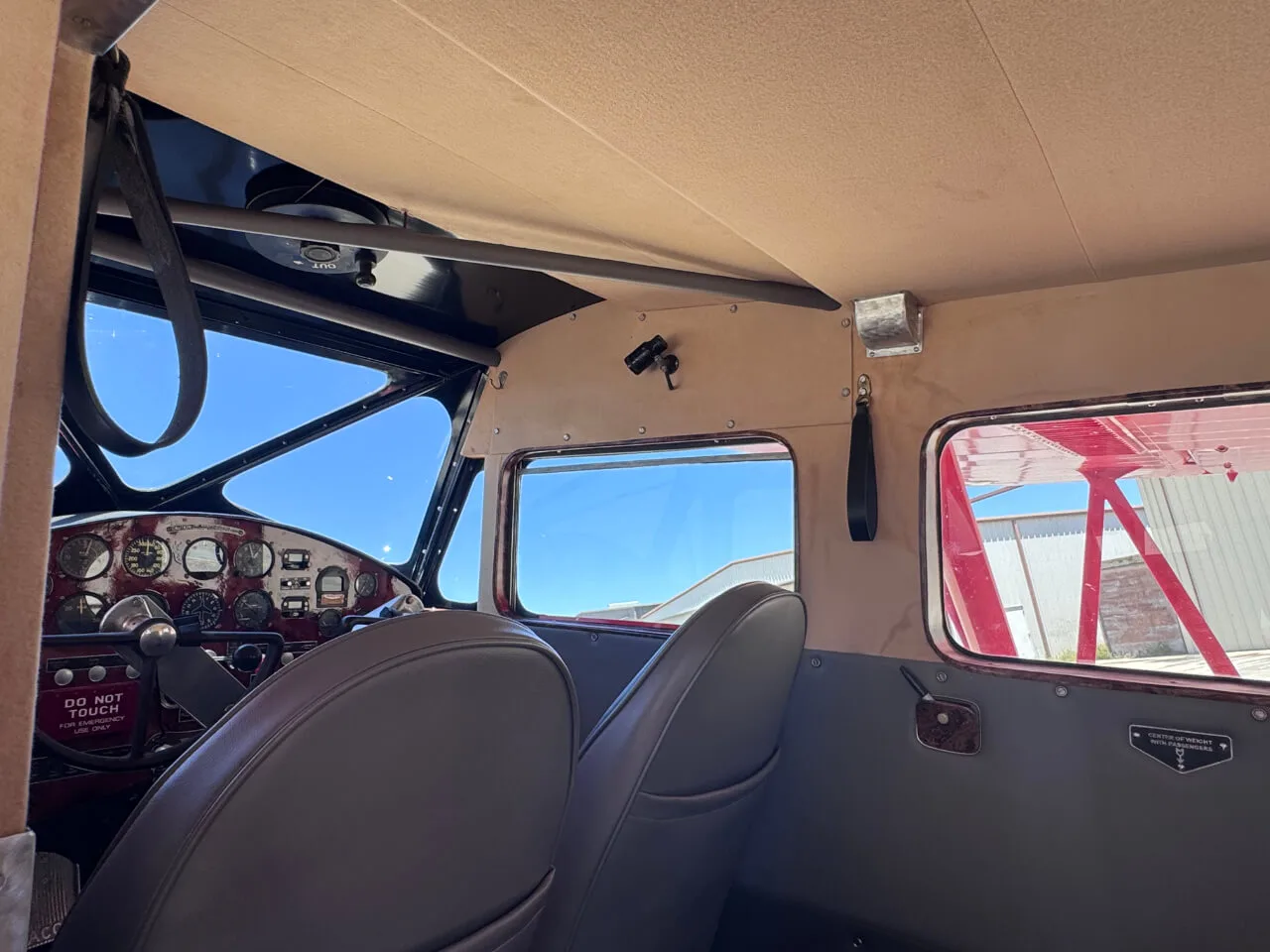 Cabin interior of a 1936 Waco ZQC-6 Custom Cabin Waco.