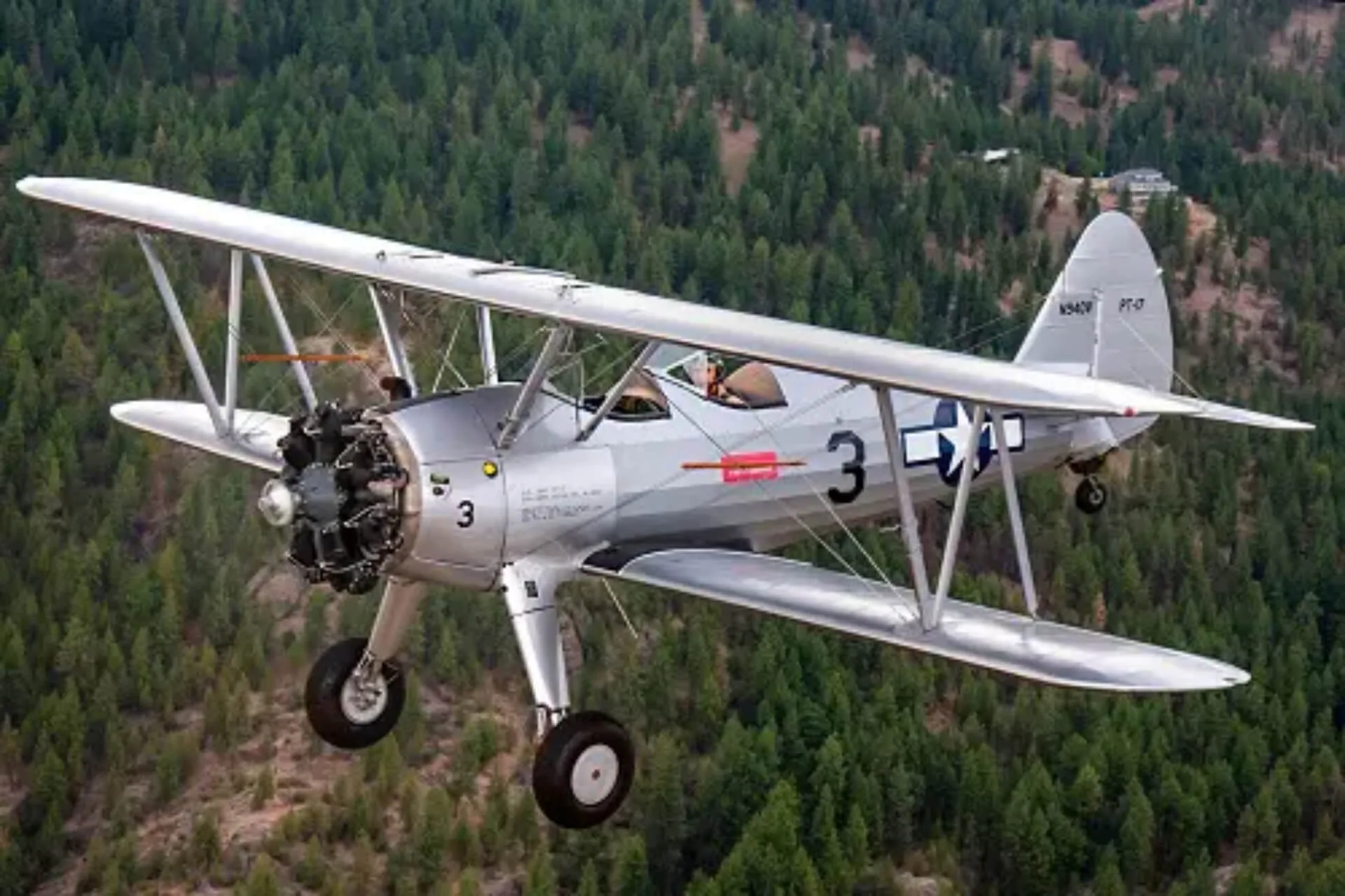 Marketing image of a 1941 Boeing A75N1 Stearman.