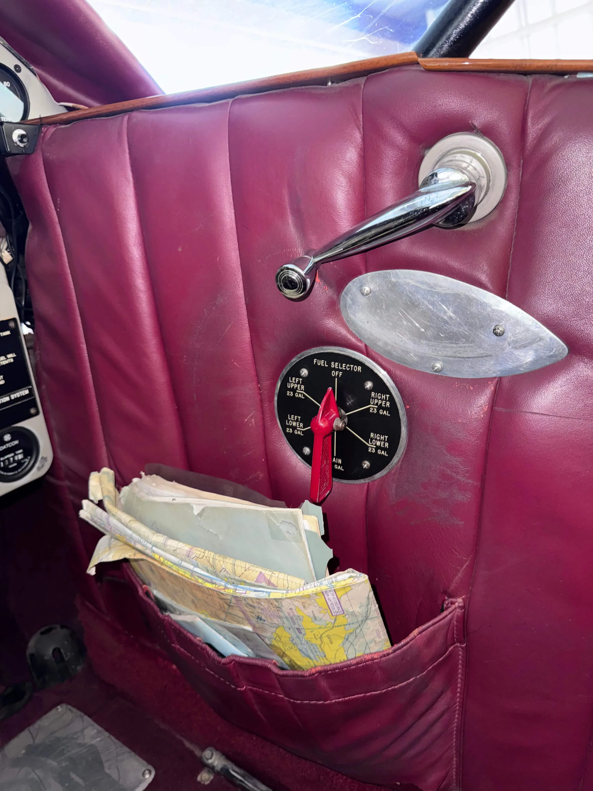 Cabin interior of a 1943 Beechcraft Staggerwing.