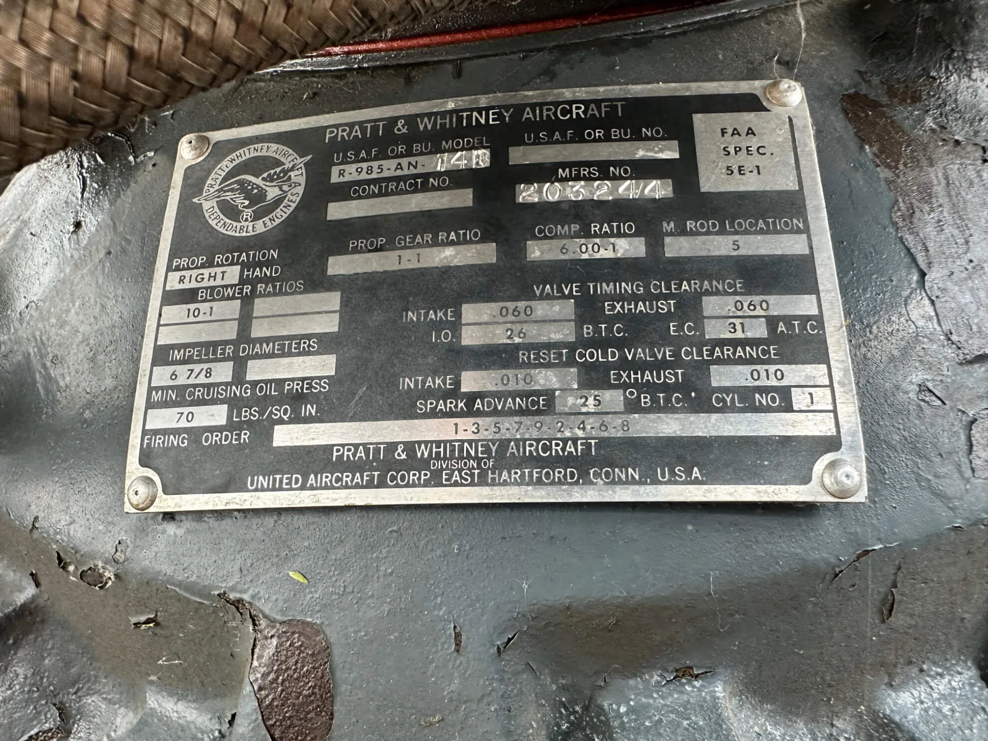 Specification or layout diagram for a 1943 Boeing E-75 Stearman.