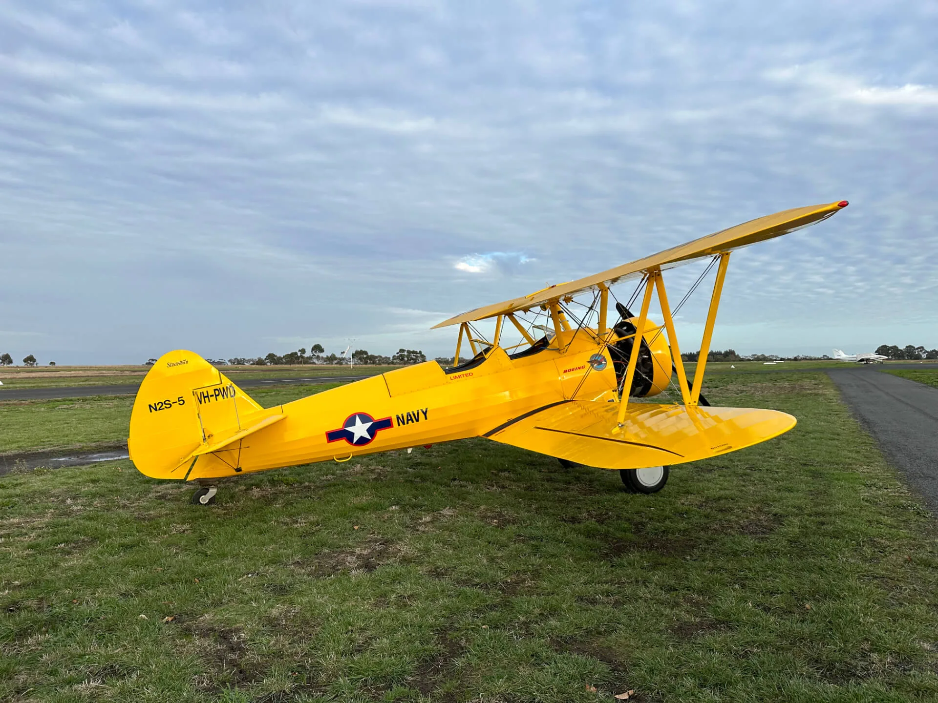 Marketing image of a 1943 Boeing Stearman E75.