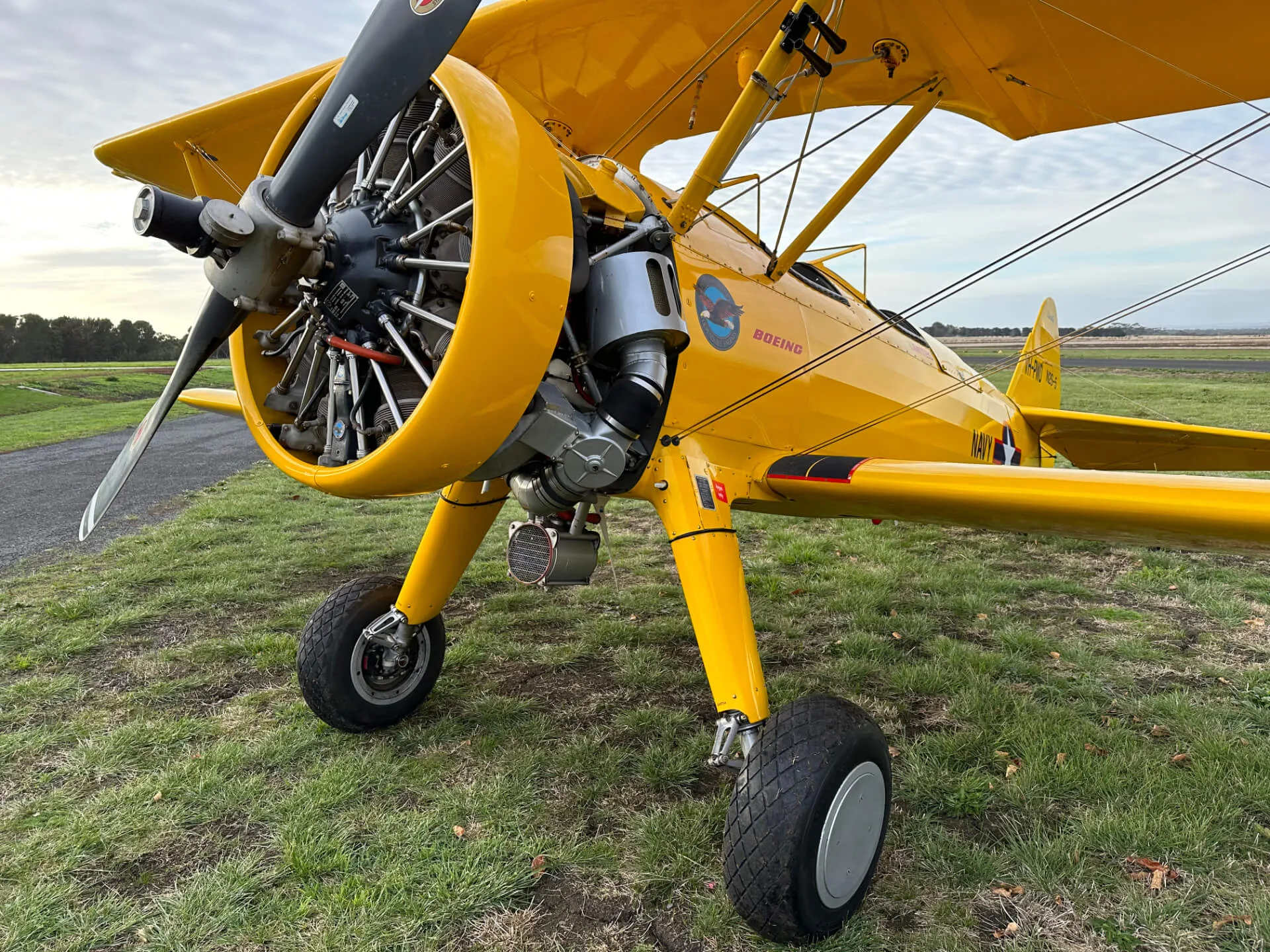 Exterior view of a 1943 Boeing Stearman E75.