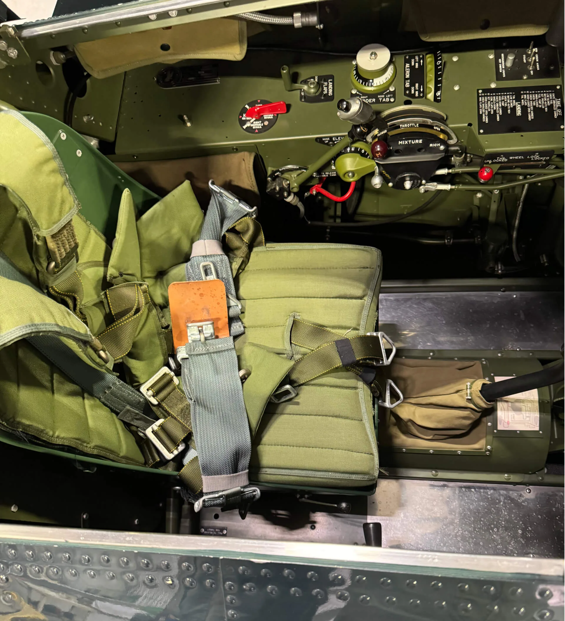 Cabin interior of a 1943 Grumman FM-2 Wildcat.