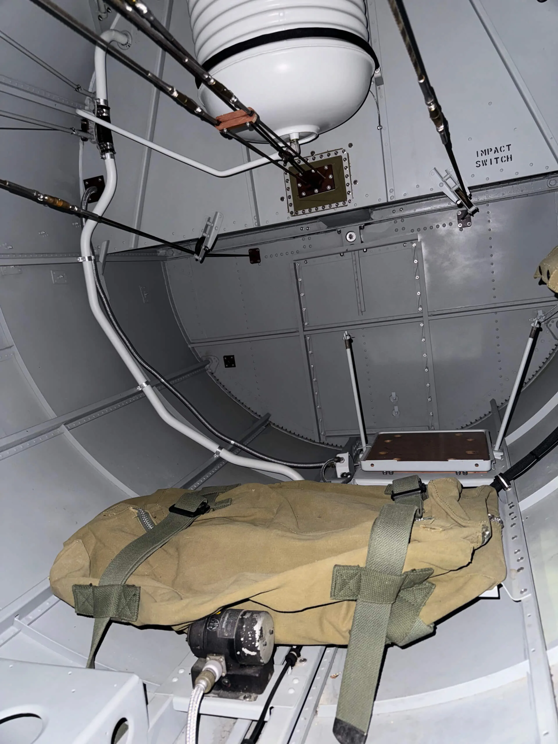 Cockpit and instrument panel of a 1943 Grumman FM-2 Wildcat.