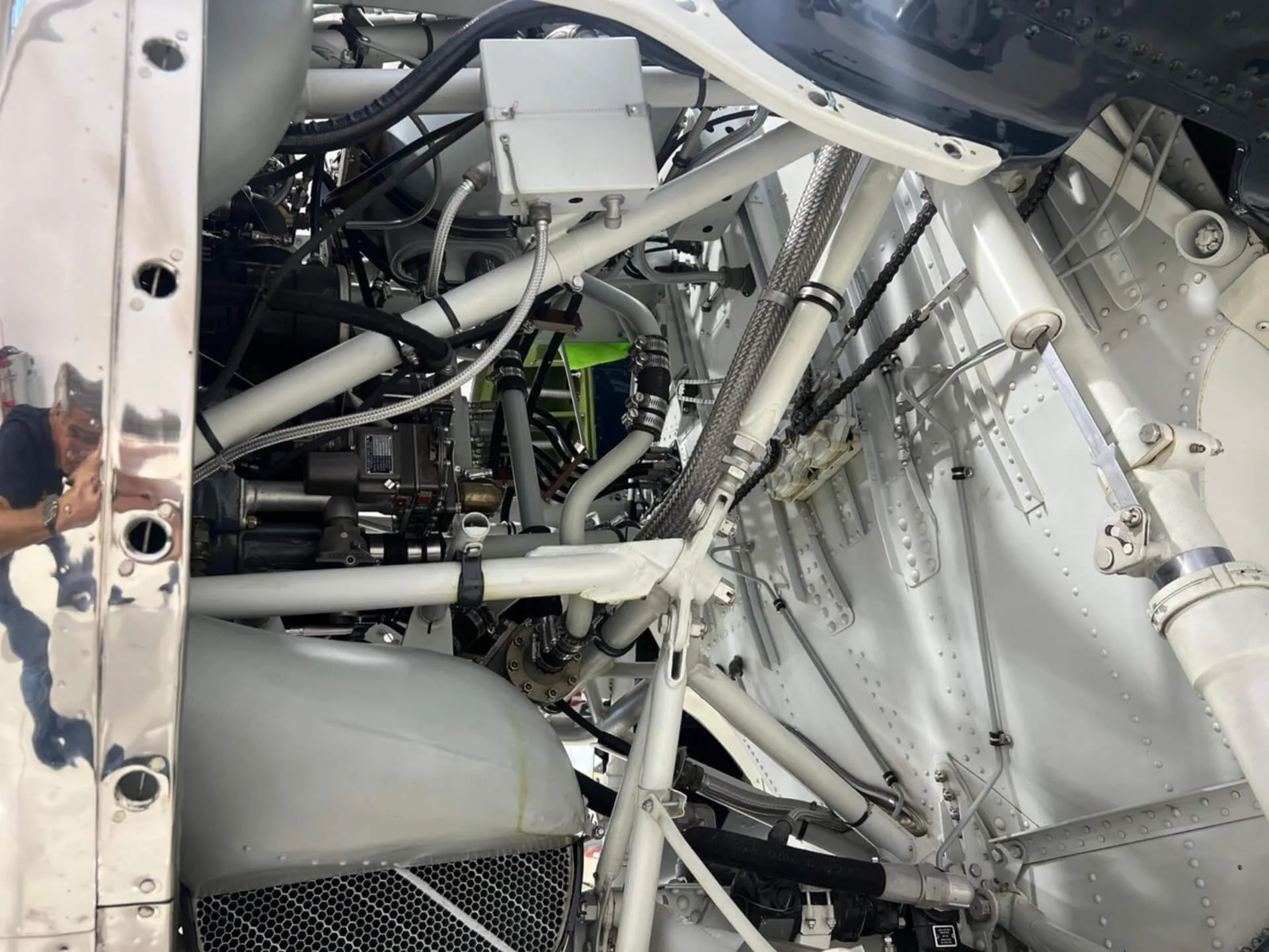 Engine detail of a 1943 Grumman FM-2 Wildcat.
