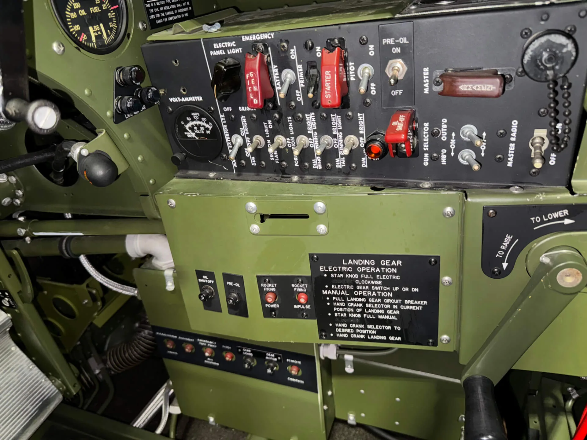 Cockpit and instrument panel of a 1943 Grumman FM-2 Wildcat.
