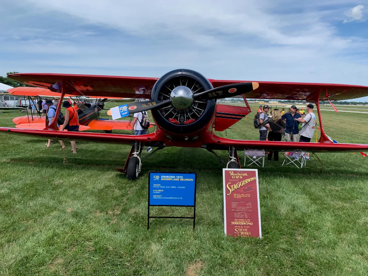 Exterior view of a 1946 Beechcraft, G-17S.