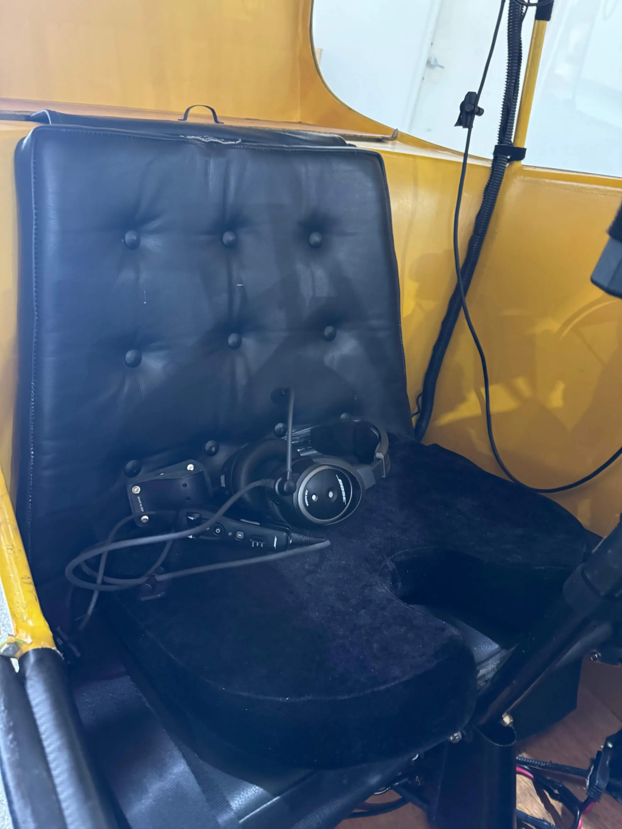 Cabin interior of a 1946 Piper J-3C-65 Cub.