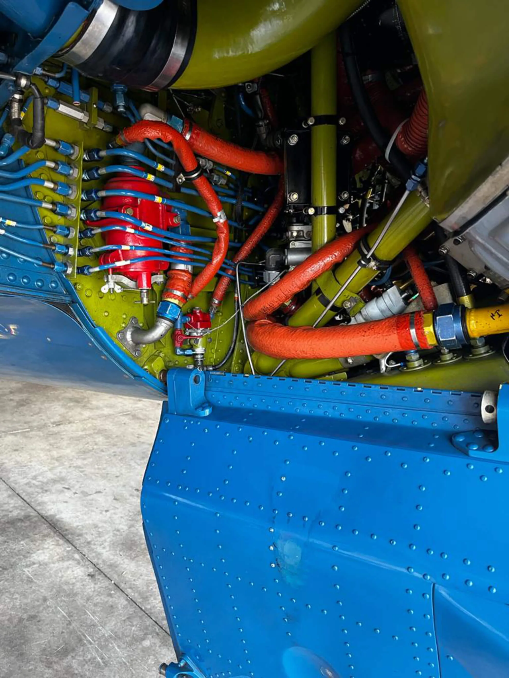 Engine detail of a 1947 Grumman F8F-2 Bearcat.