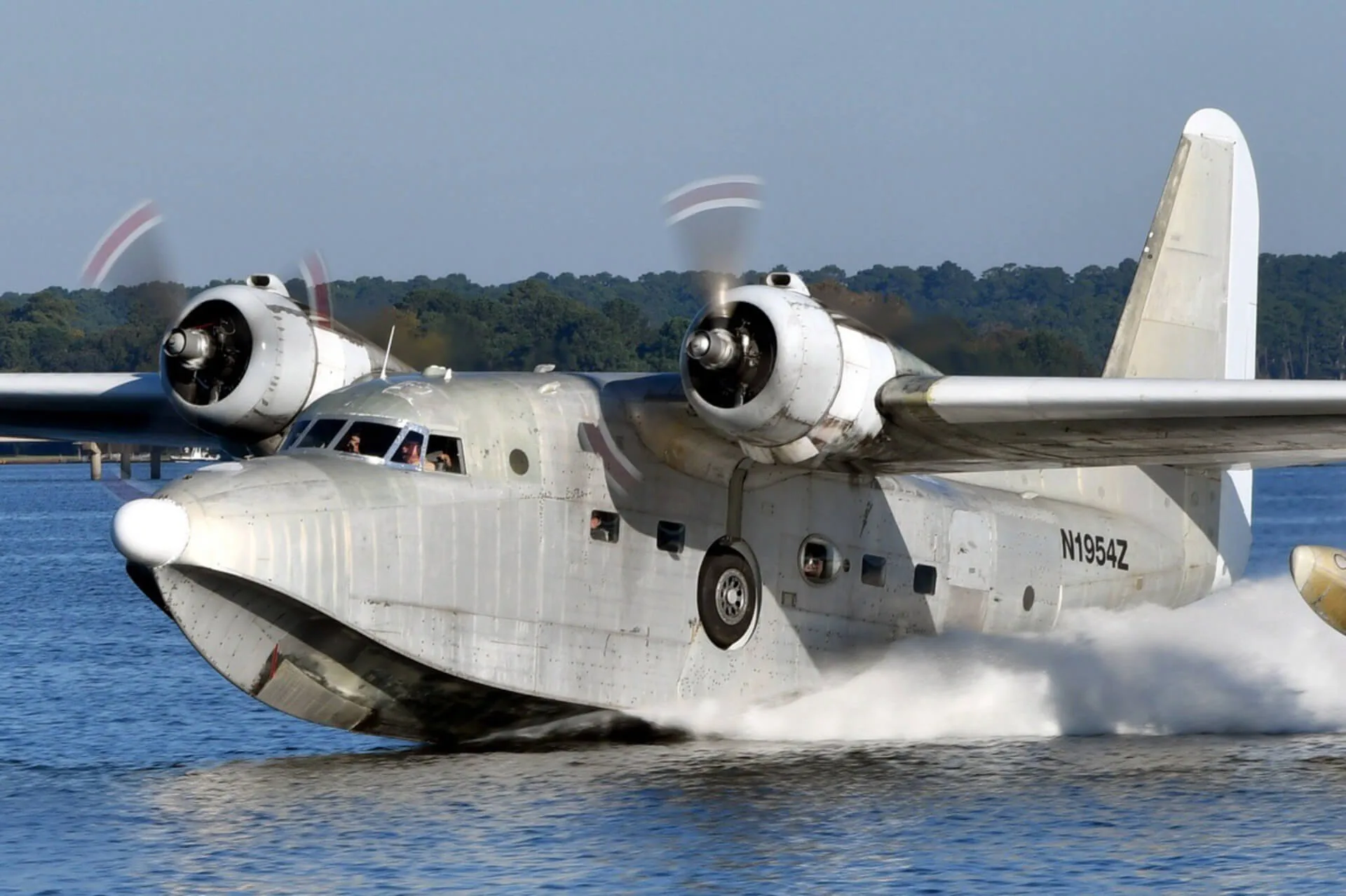 Marketing image of a 1954 Grumman HU-16C Albatross.